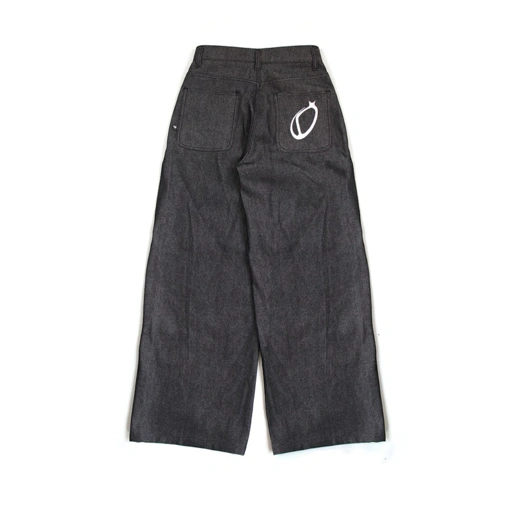 Image of DEMOAN - STRIPE BAGGY JEANS RAW & WASH | Celana pria wanita Unisex