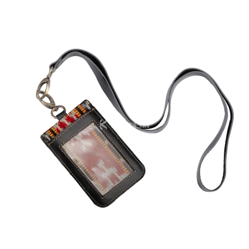 Image of KAINNESIA Sena Tag ID Card Holder Single - Tenun Kulit Sapi Asli