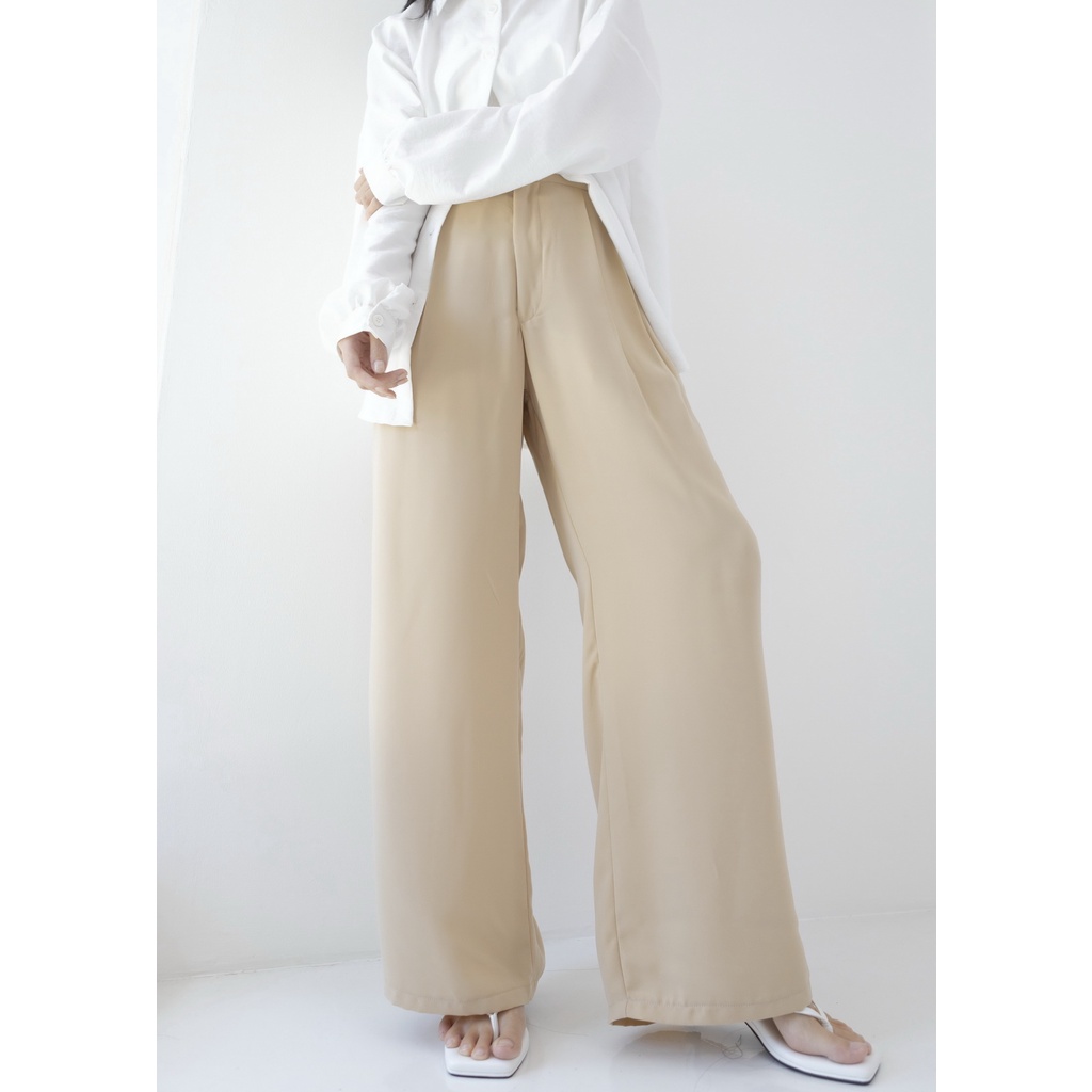 [Tutuloph] Basic Long Kulot V2 | Celana Kulot Panjang Wanita Highwaist | Fashion Wanita Normal Jumbo Bigsize