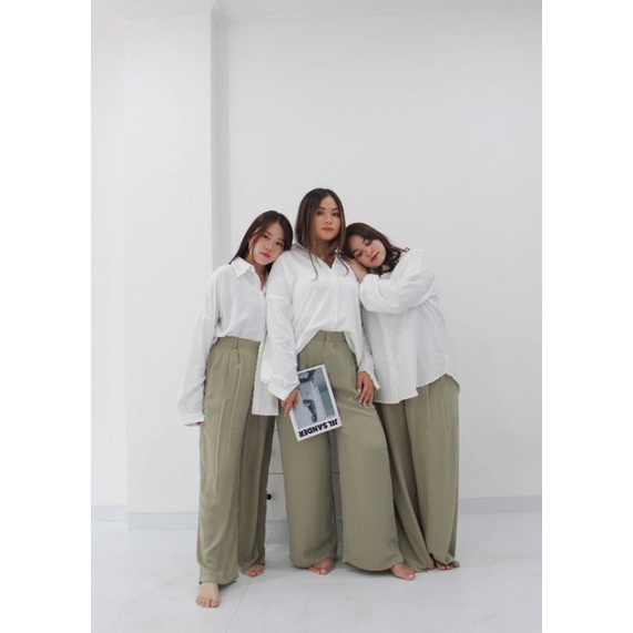 [Tutuloph] Basic Long Kulot V2 | Celana Kulot Panjang Wanita Highwaist | Fashion Wanita Normal Jumbo Bigsize