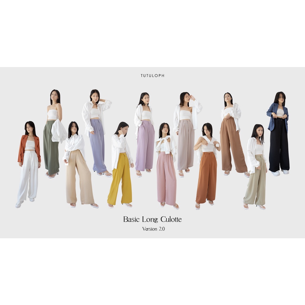 [Tutuloph] Basic Long Kulot V2 | Celana Kulot Panjang Wanita Highwaist | Fashion Wanita Normal Jumbo Bigsize