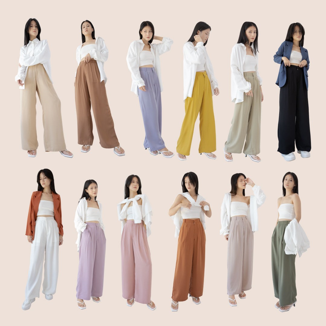 [Tutuloph] Basic Long Kulot V2 | Celana Kulot Panjang Wanita Highwaist | Fashion Wanita Normal Jumbo Bigsize