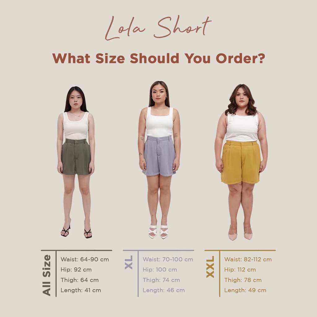 [Tutuloph] Lola Short Pants | Short Pants | Daily Highwaist Pants | Fashion Wanita Normal Jumbo Bigsize 