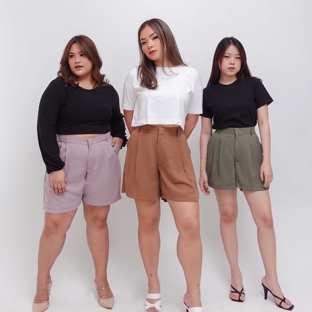[Tutuloph] Lola Short Pants | Short Pants | Daily Highwaist Pants | Fashion Wanita Normal Jumbo Bigsize 