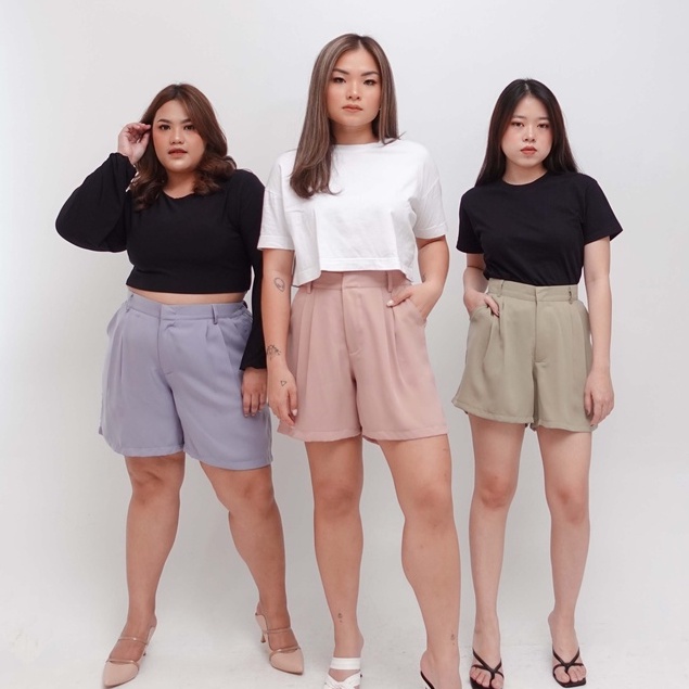 [Tutuloph] Lola Short Pants | Short Pants | Daily Highwaist Pants | Fashion Wanita Normal Jumbo Bigsize 