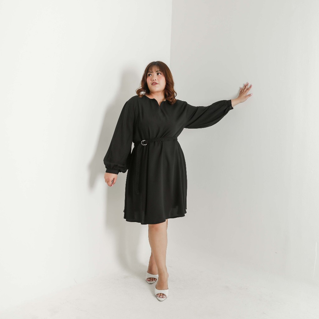[Tutuloph] Valery Dress | Midi Dress | Casual Dress Simple Party Tambahan Belt Wanita Fashion Wanita Jumbo Normal Bigsize