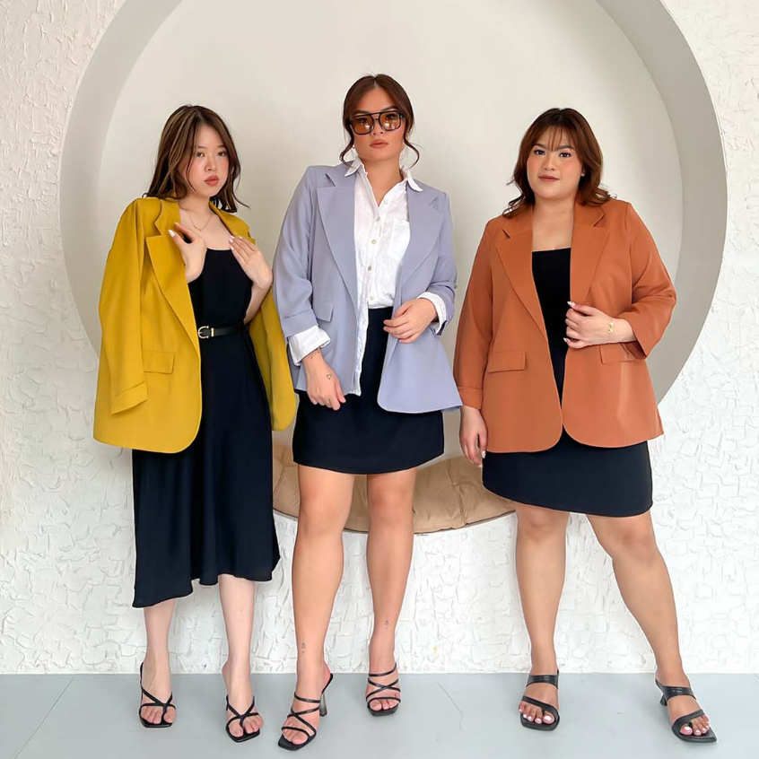 [Tutuloph] Lois Blazer Semi Formal Casual Blazer| Women Blazer | Atasan Fashion Wanita Normal Jumbo Bigsize