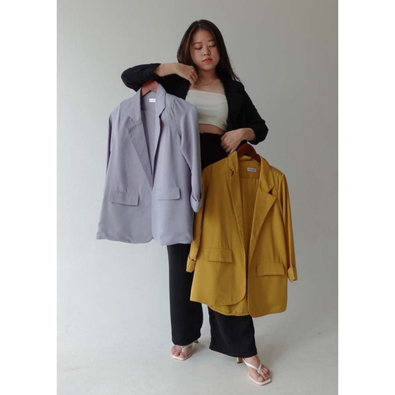 [Tutuloph] Lois Blazer Semi Formal Casual Blazer| Women Blazer | Atasan Fashion Wanita Normal Jumbo Bigsize