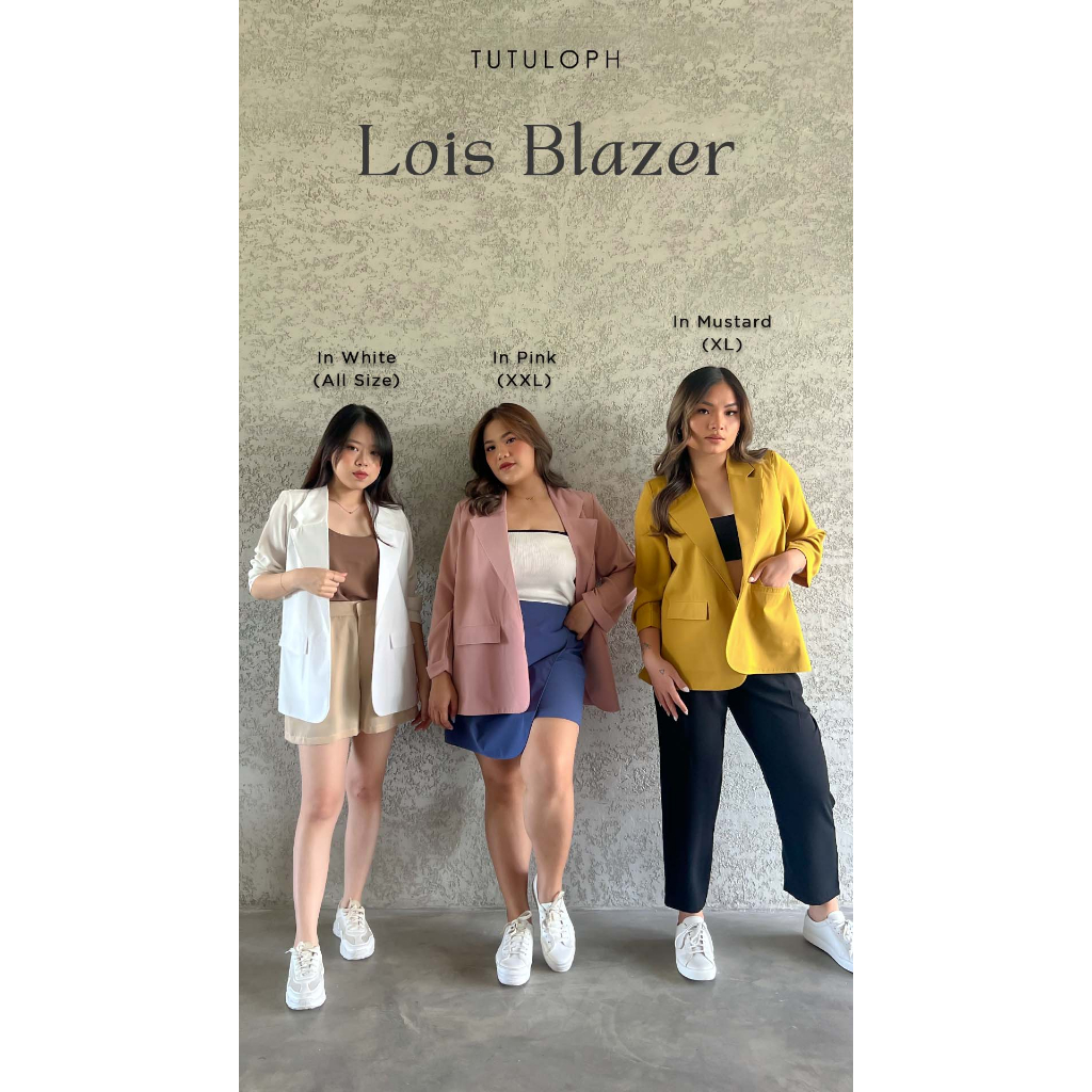 [Tutuloph] Lois Blazer Semi Formal Casual Blazer| Women Blazer | Atasan Fashion Wanita Normal Jumbo Bigsize