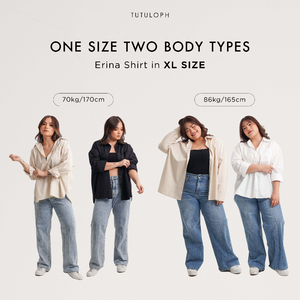 Erina Shirt | Tutuloph | Kemeja Oversize Wanita | ALLSIZE - BIGSIZE