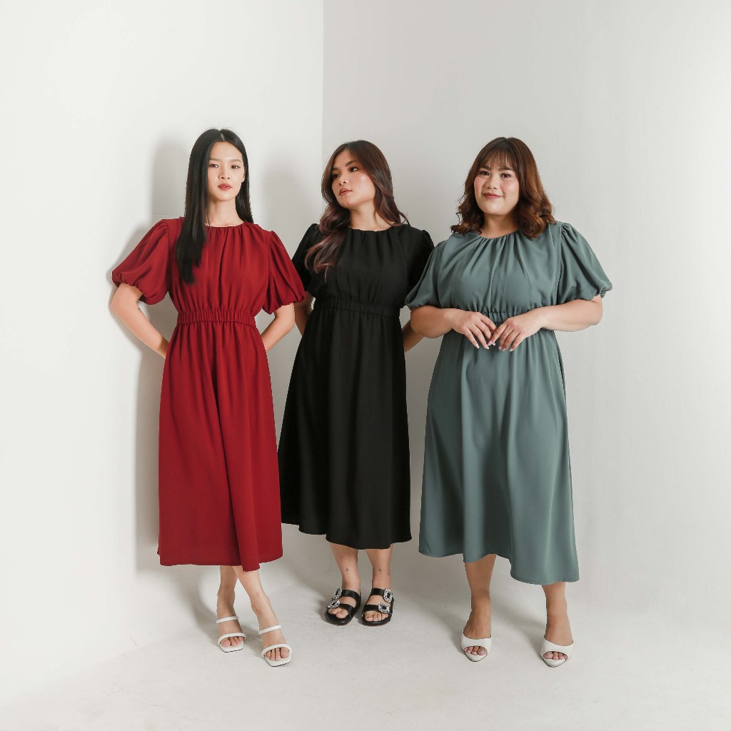 [Tutuloph] Lara Dress | Casual Women Dress dengan Karet Belakang | Dress Wanita Nyaman & Stylish – Fit Body Silhouette Daily & Hangout Look