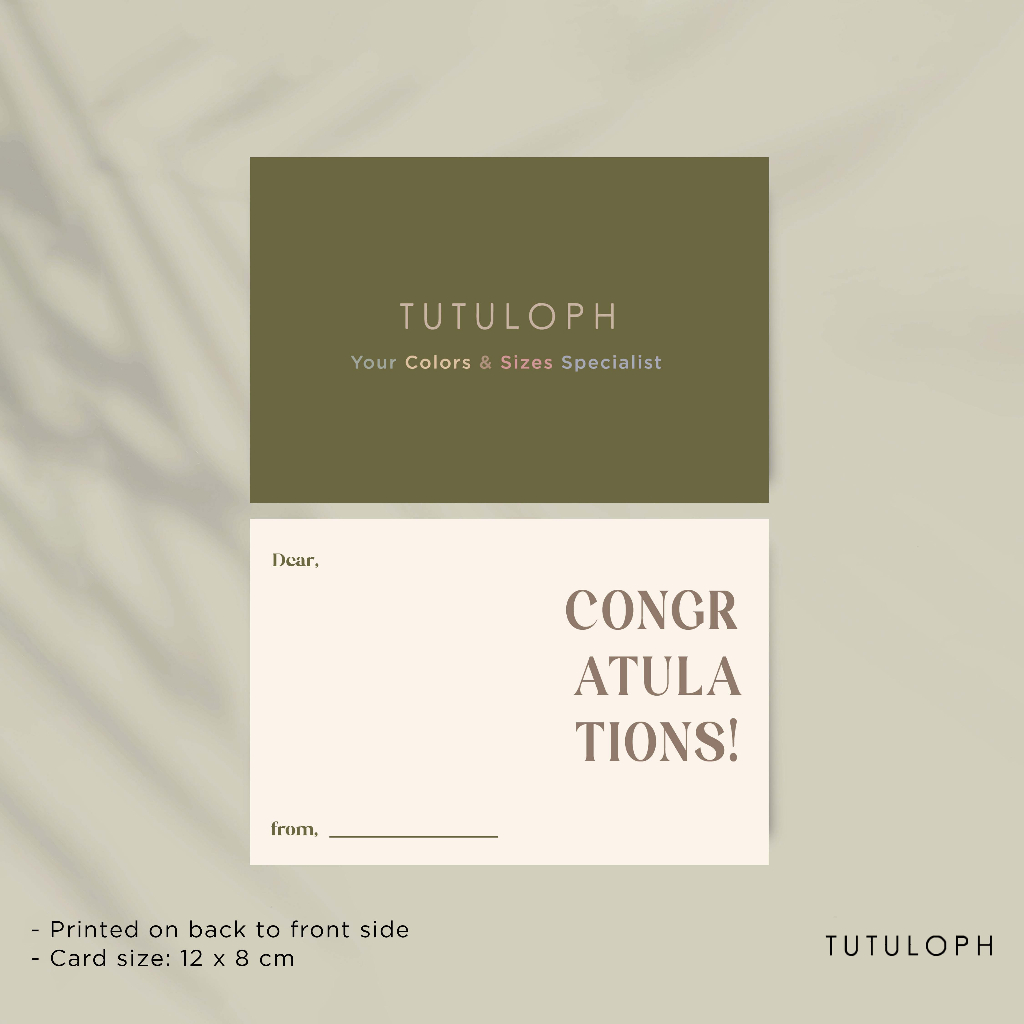 ADD ON PERSONALIZED GREETING CARD | Tutuloph