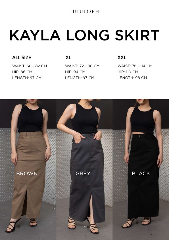 [Tutuloph] Kayla Skirt | Midi and Long Skirt | Rok Wanita Cargo Casual Fashion Normal Bigsize