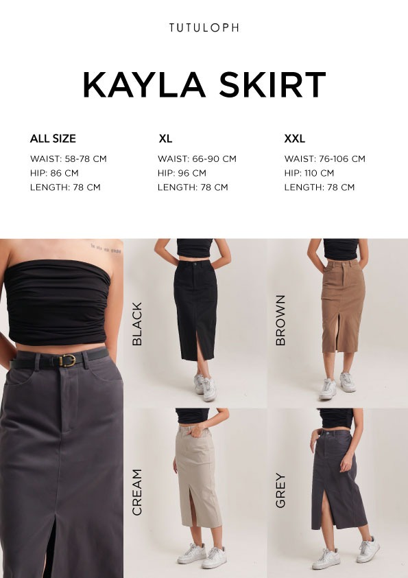 [Tutuloph] Kayla Skirt | Midi and Long Skirt | Rok Wanita Cargo Casual Fashion Normal Bigsize