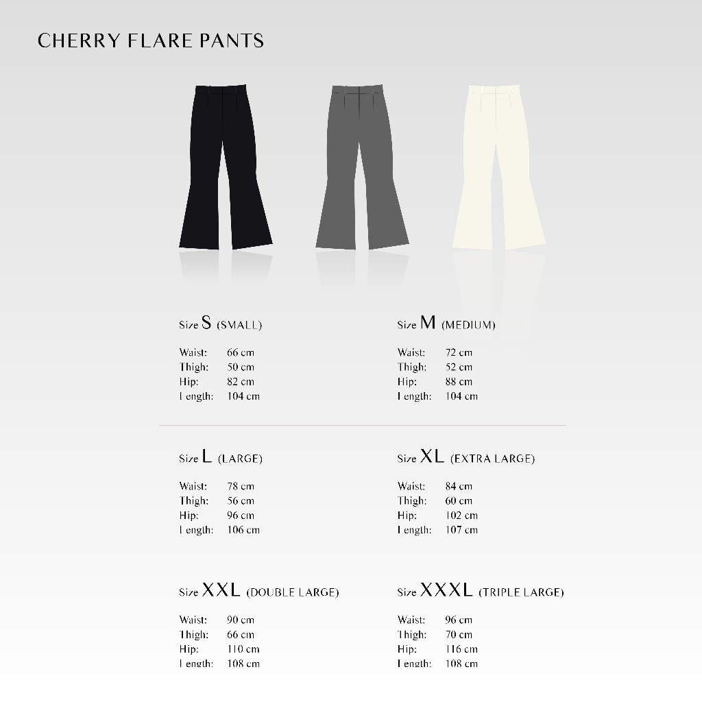[Tutuloph] Cherry Flare Pants | Celana Flare Wanita Premium – Fit to Big Size | High Waist Pants Elegan & Nyaman untuk Casual & Semi Formal Look