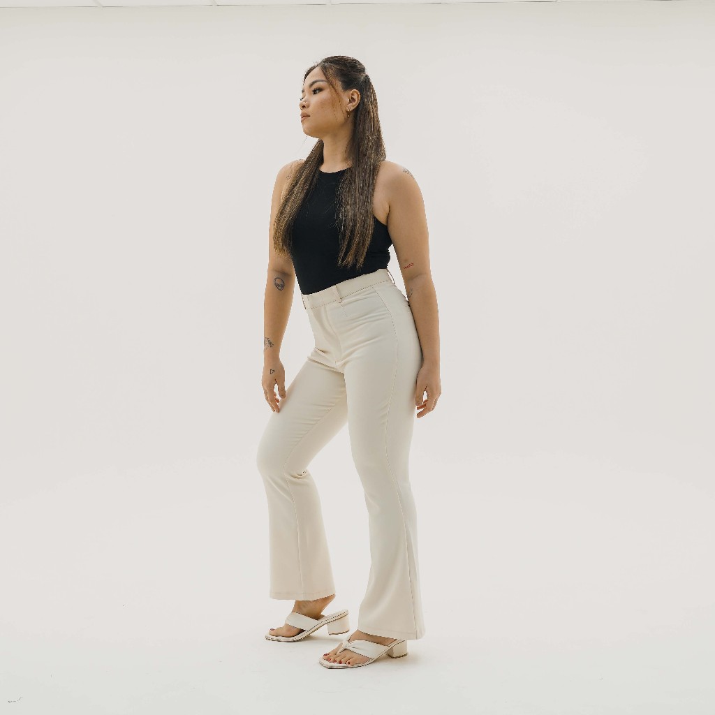 [Tutuloph] Cherry Flare Pants | Celana Flare Wanita Premium – Fit to Big Size | High Waist Pants Elegan & Nyaman untuk Casual & Semi Formal Look
