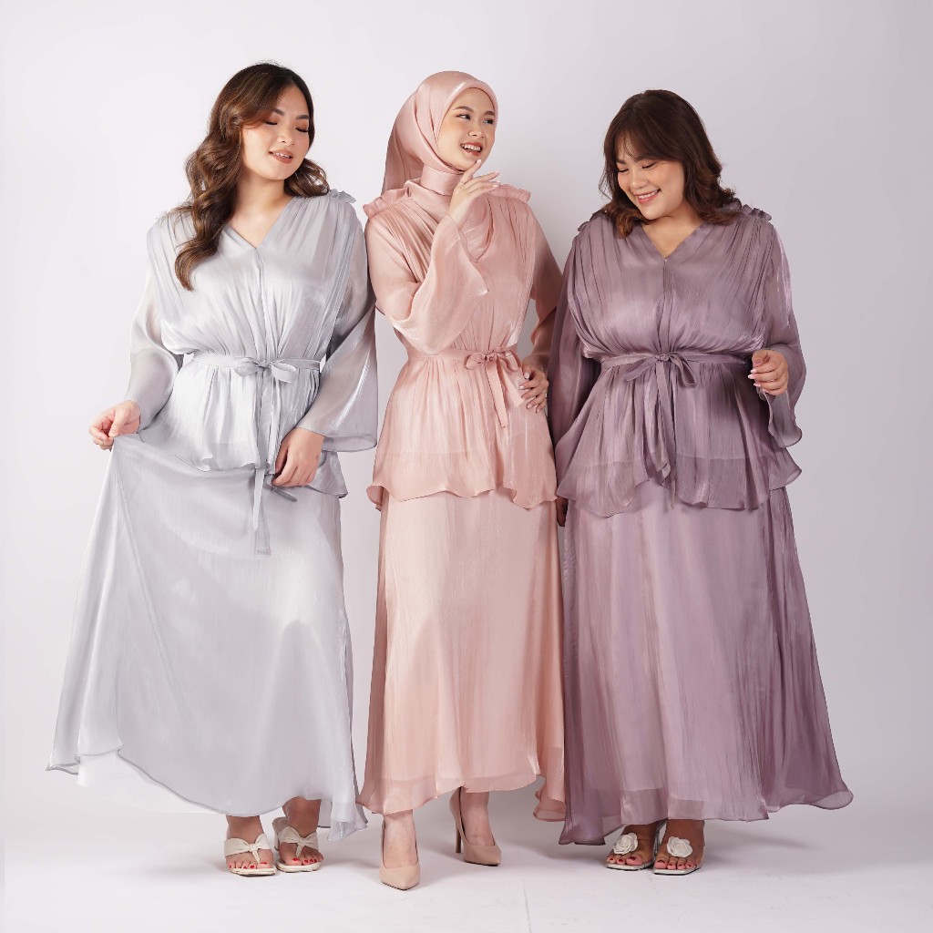 [Tutuloph] Safa Blouse Shimmer | Blouse Lengan Panjang Wanita Hijab Friendly – Fit to Big Size | Atasan Elegan Bahan Mengkilap untuk Acara Formal & Kasual