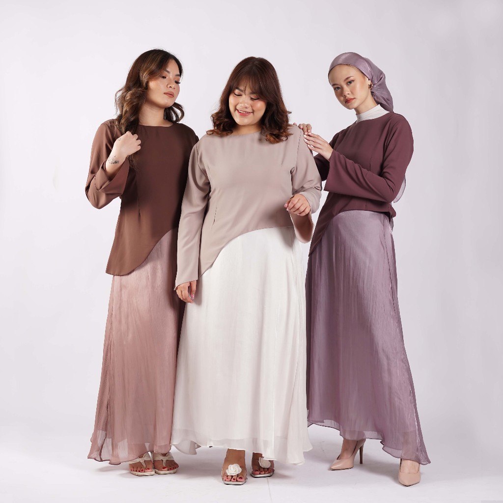 [Tutuloph] Jenna Blouse | Blouse Wanita Slim Look Lengan Panjang – Hijab Friendly & Fit to Big Size | Atasan Casual Elegan untuk Daily & Office Wear