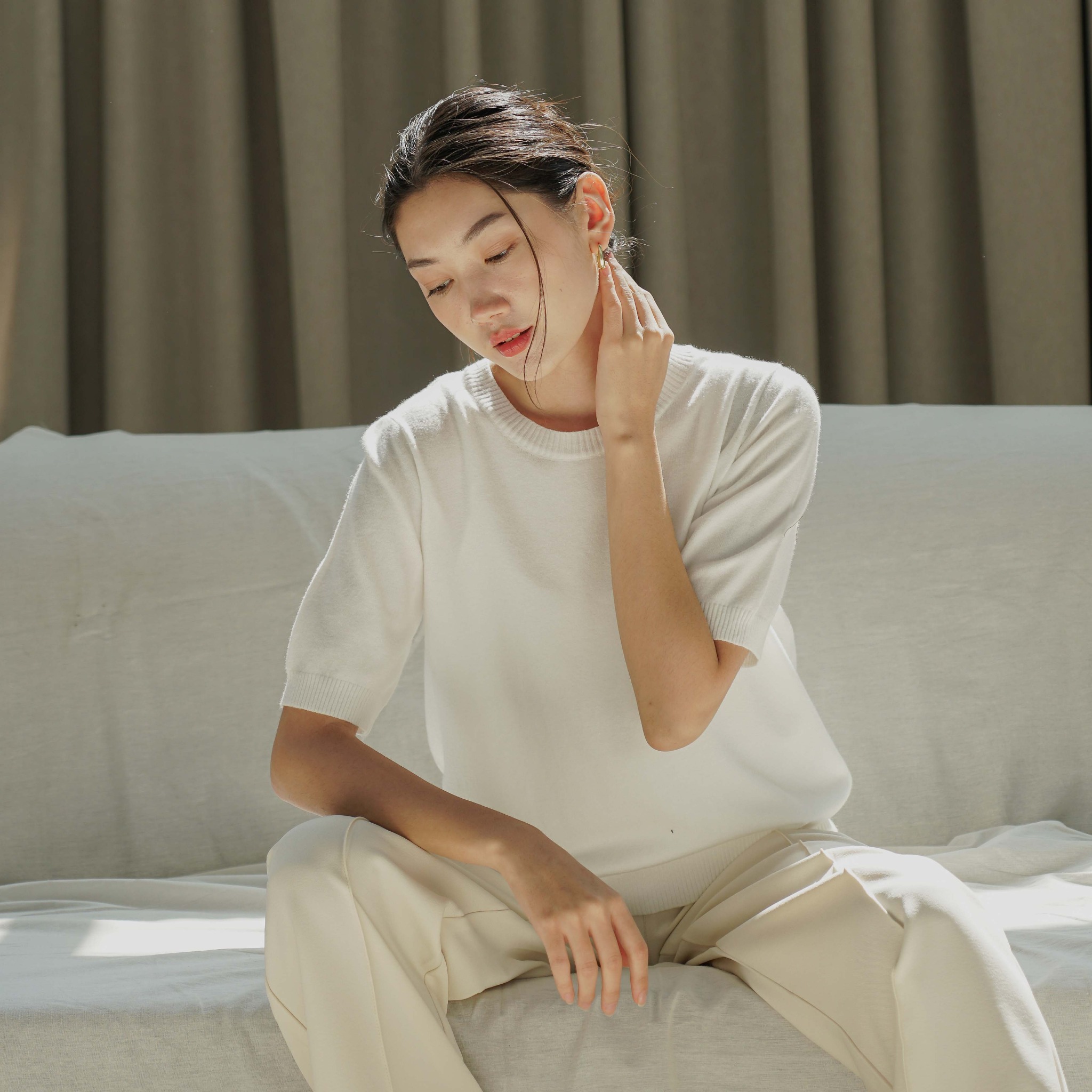[Tutuloph] Aera Knit Top | Atasan Rajut Wanita Nyaman & Lembut – Fit to Big Size | Blouse Casual Modis untuk Daily Look