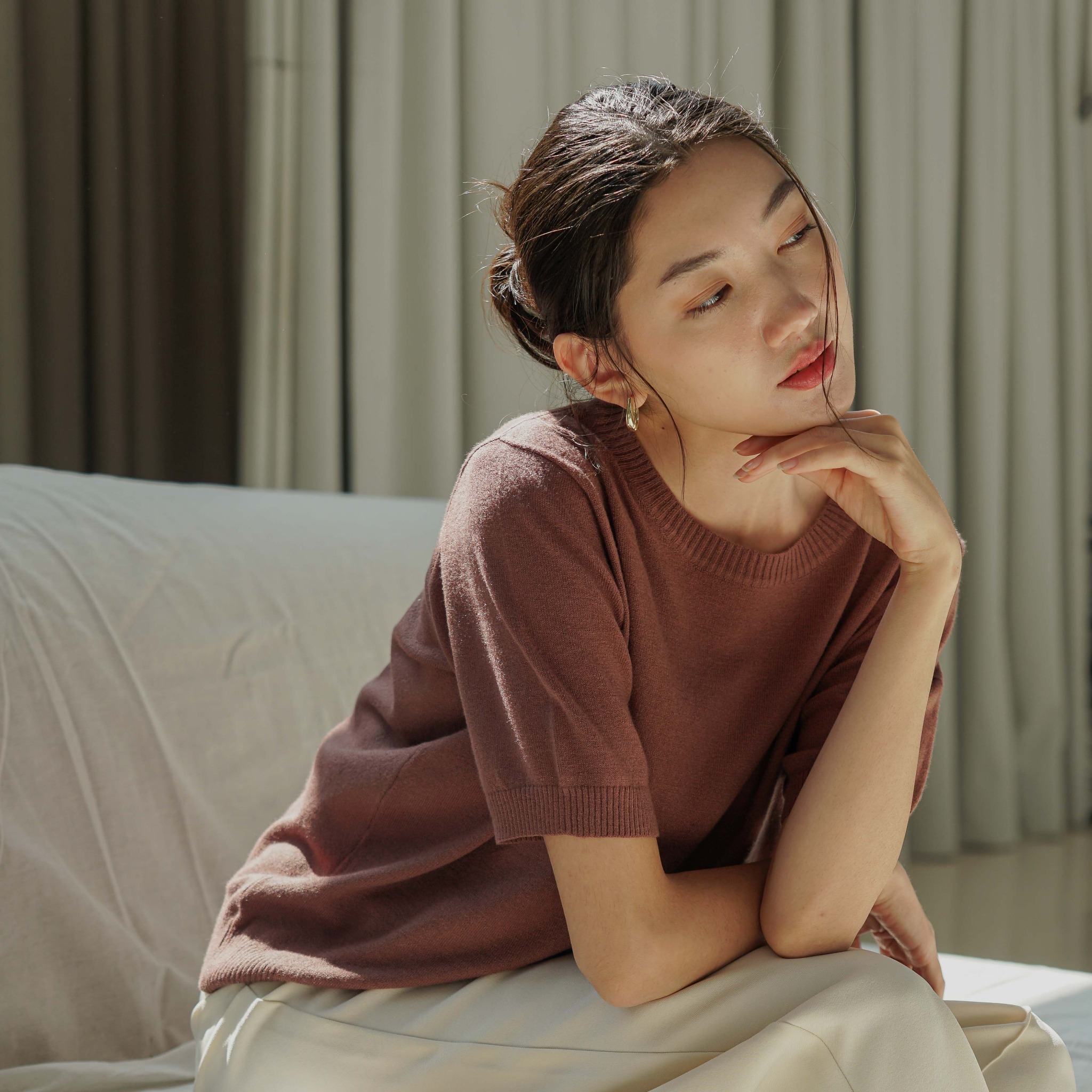 [Tutuloph] Aera Knit Top | Atasan Rajut Wanita Nyaman & Lembut – Fit to Big Size | Blouse Casual Modis untuk Daily Look