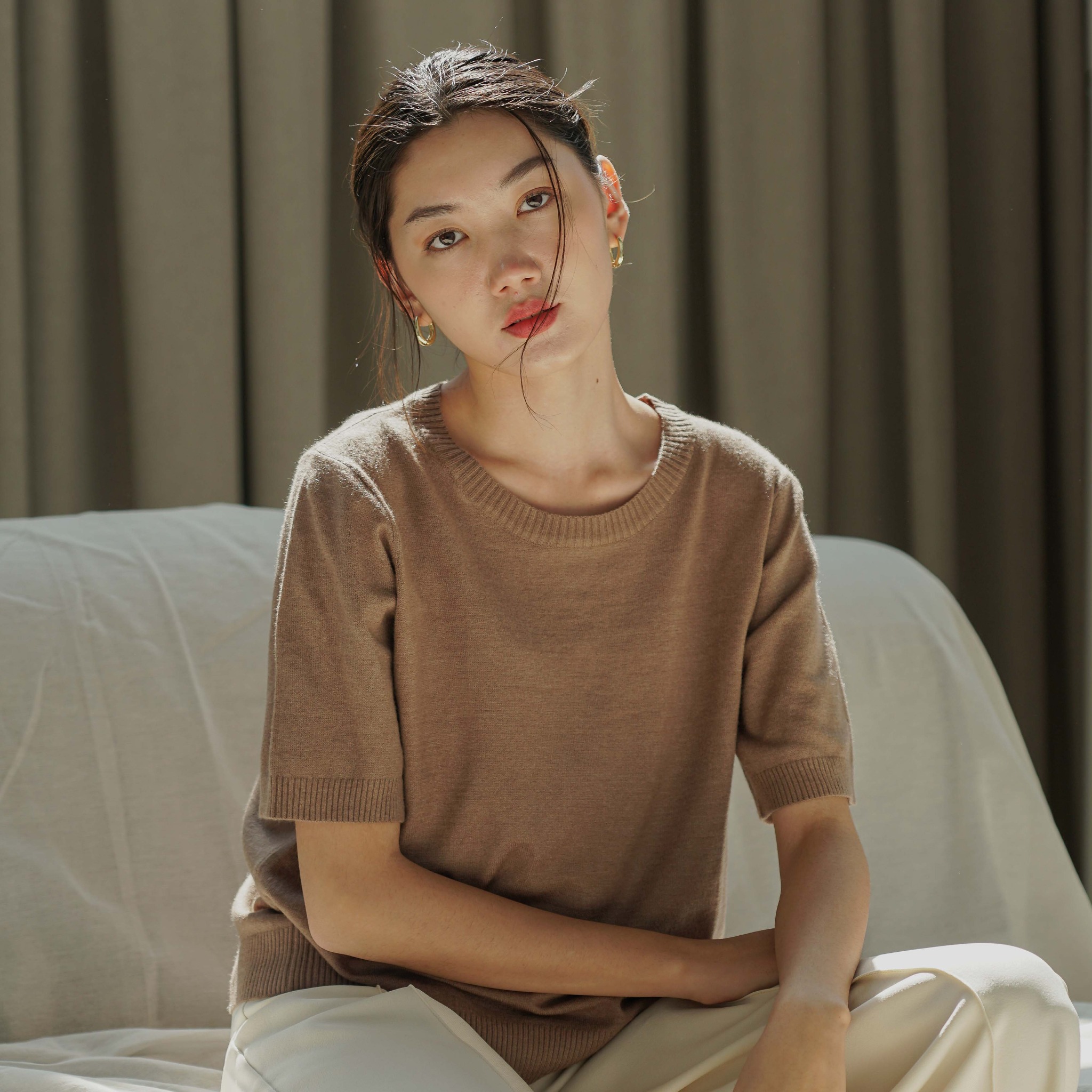 [Tutuloph] Aera Knit Top | Atasan Rajut Wanita Nyaman & Lembut – Fit to Big Size | Blouse Casual Modis untuk Daily Look