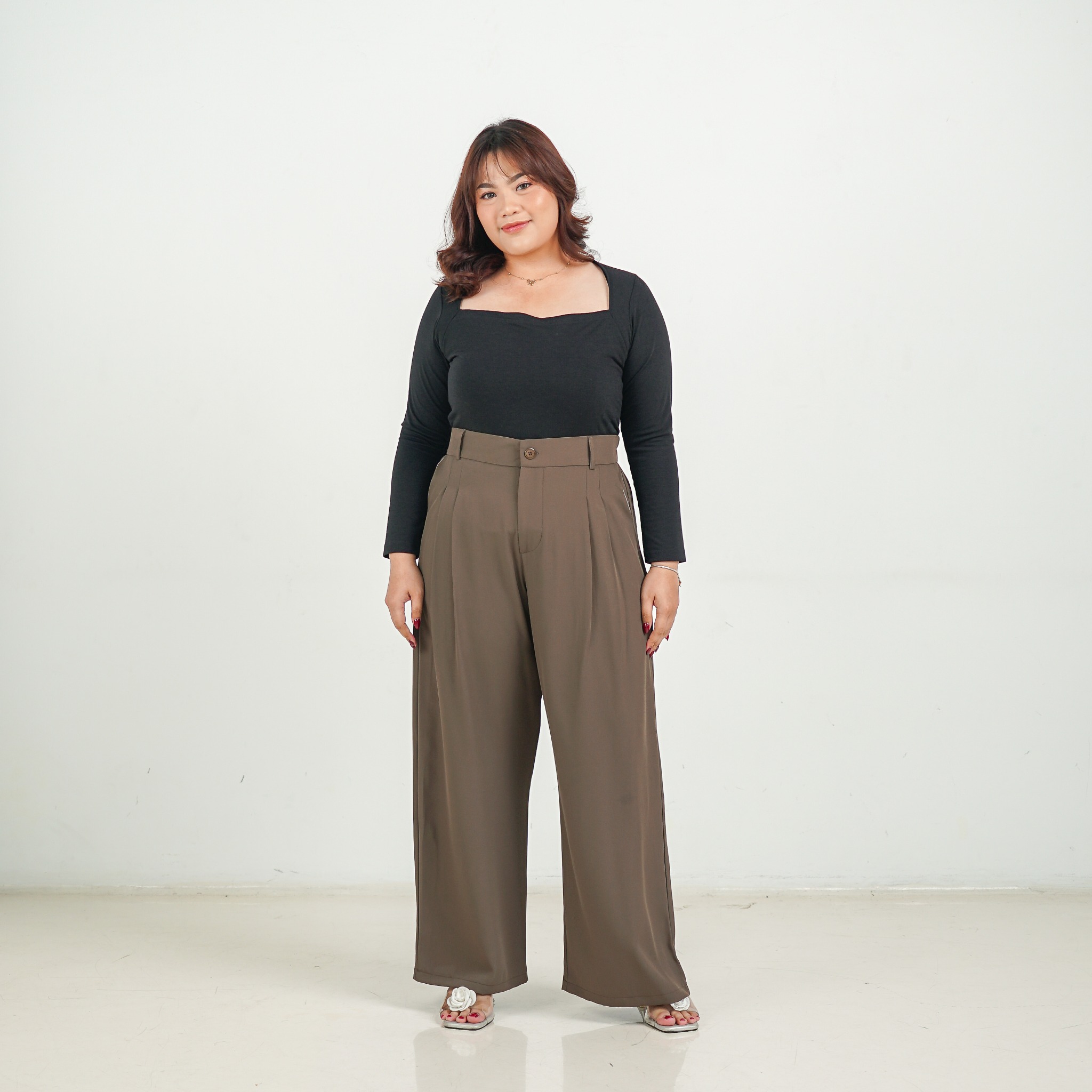 [Tutuloph] Basic Long Kulot V3 | Kulot Celana Karet Kantor Highwaist Pants | Flowy Pants All size Normal Big size Premium Bawahan 