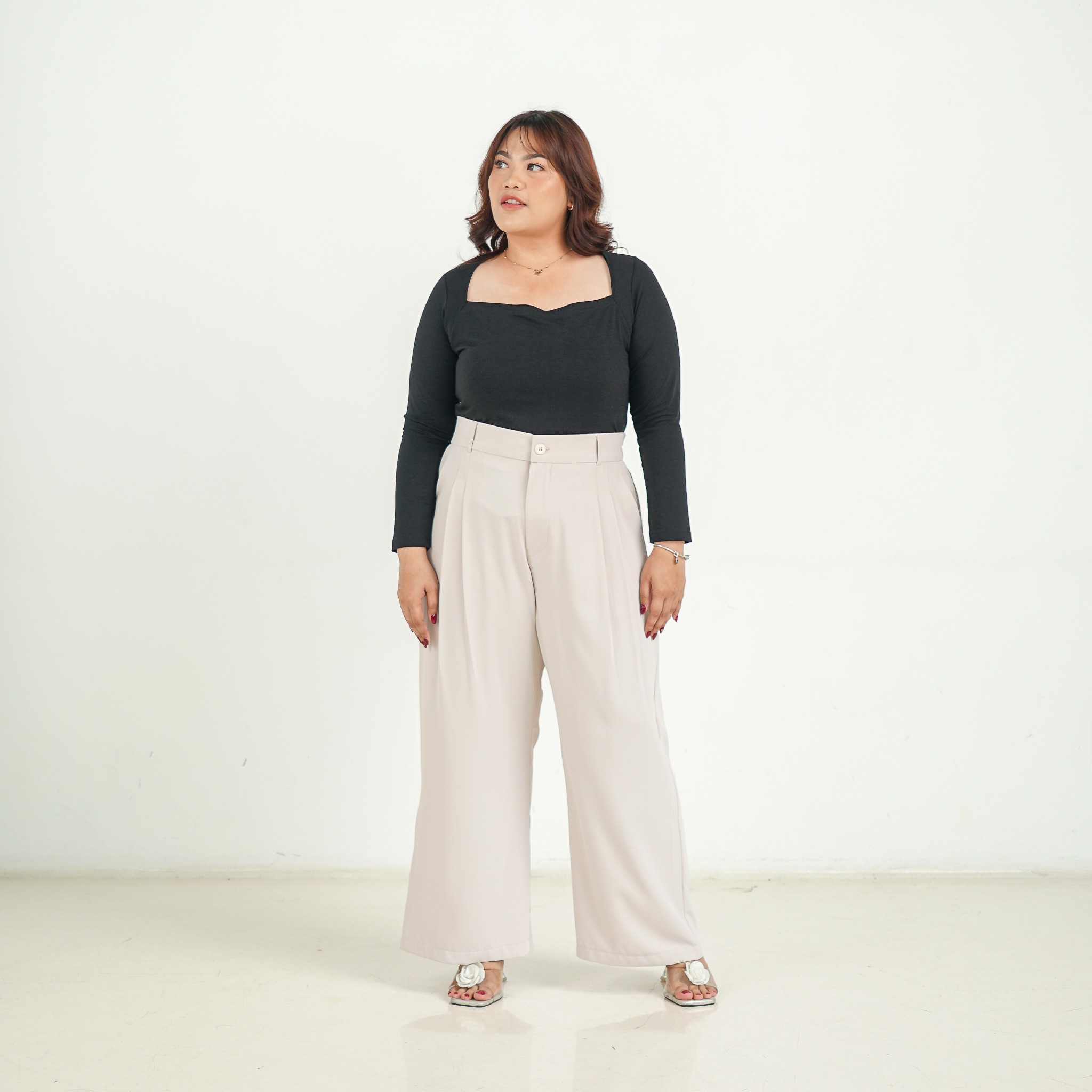 [Tutuloph] Basic Long Kulot V3 | Kulot Celana Karet Kantor Highwaist Pants | Flowy Pants All size Normal Big size Premium Bawahan 