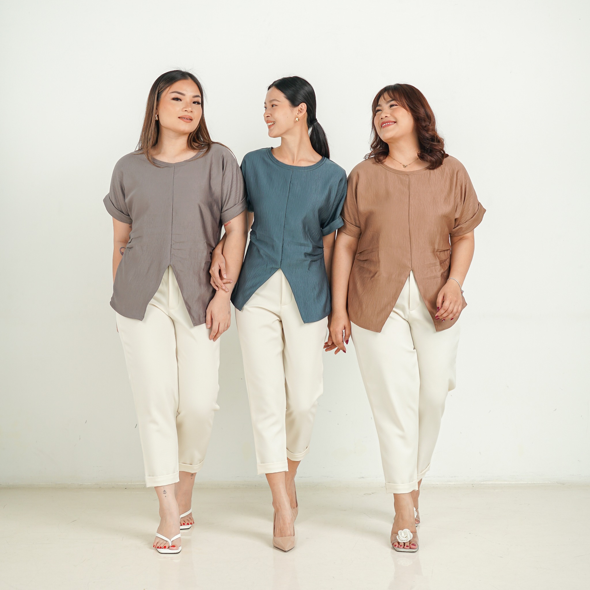 [Tutuloph] Mina Blouse | Atasan Wanita Slim Look Lengan Pendek – Fit to Big Size | Blouse Casual Elegan untuk Daily & Office Wear