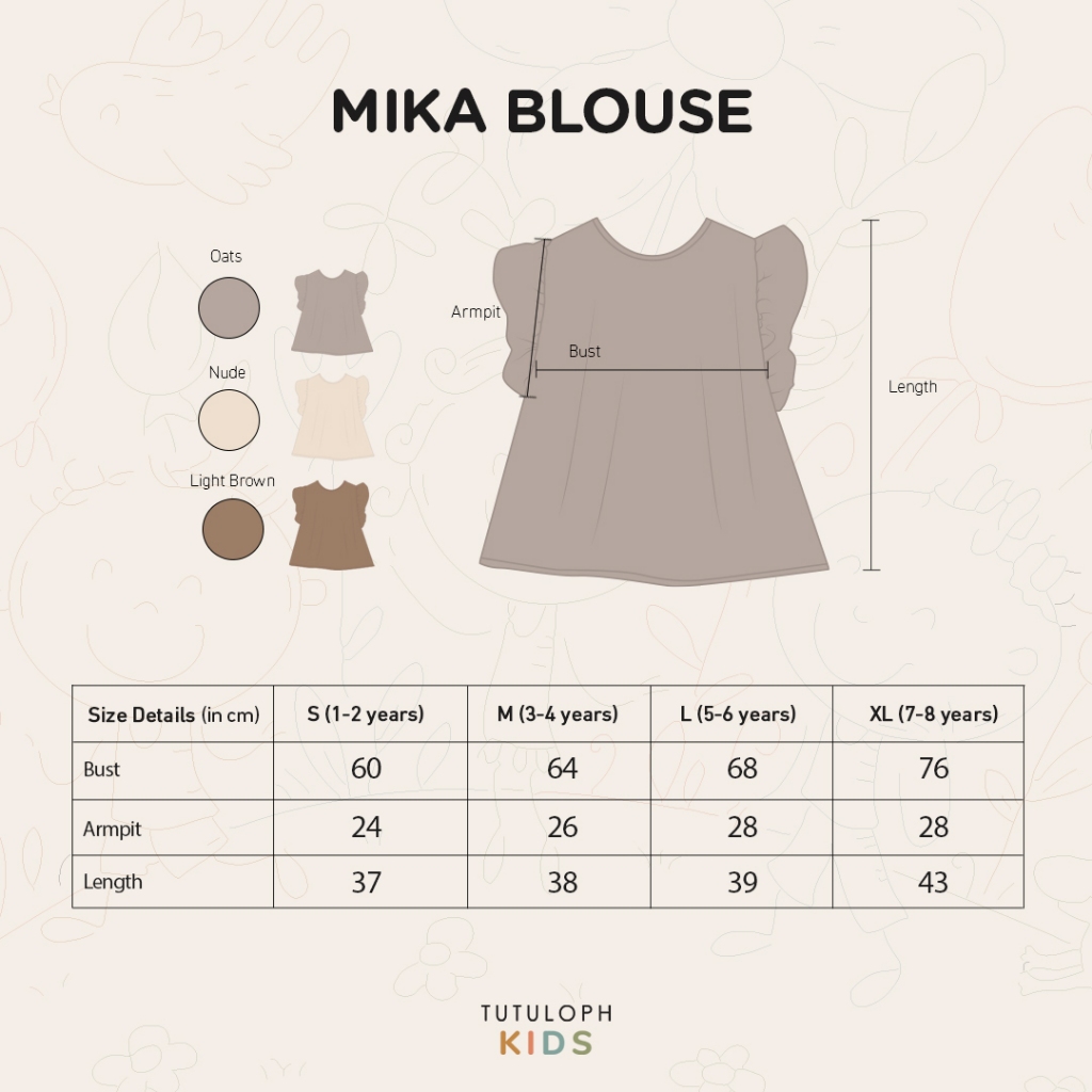 Mika Blouse | Blouse Anak Perempuan | Usia 1-8 Tahun |  TutuKids