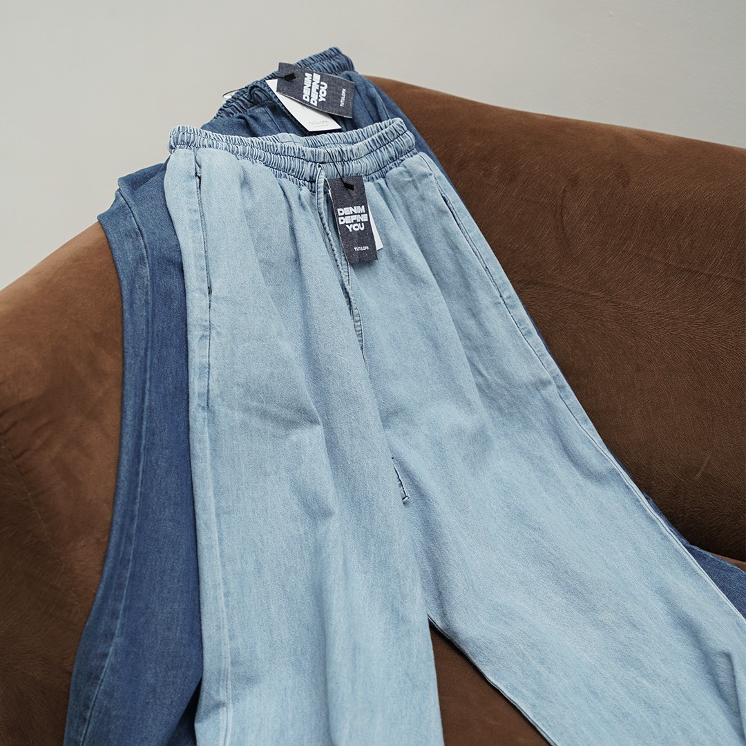 [Tutuloph] Dion Kulot Pants | Kulot Celana Karet Kantor Highwaist Pants | Denim Top Jeans - Denim Collection | Bawahan Denim All size Normal Big size Premium 