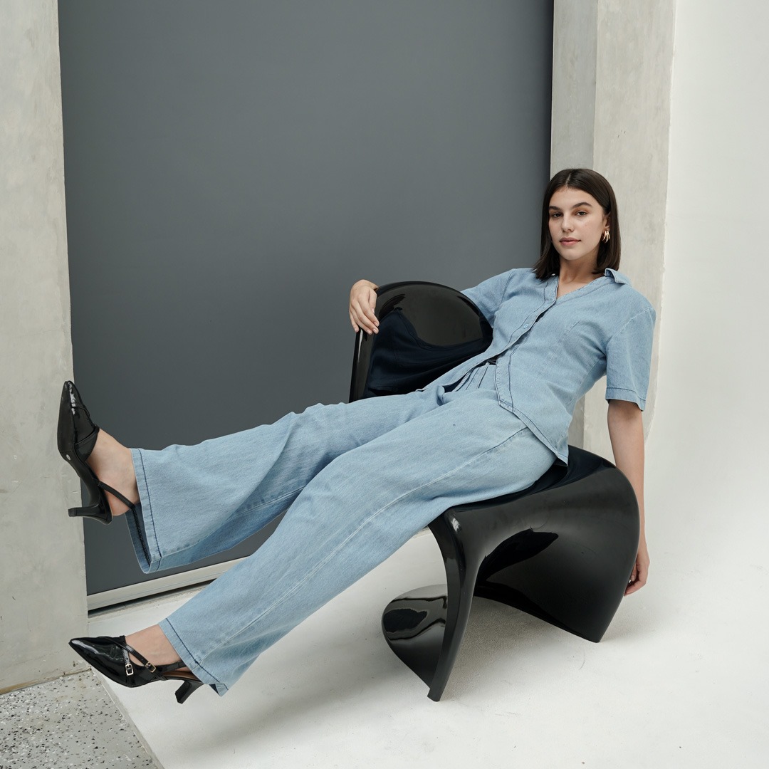 [Tutuloph] Dion Kulot Pants | Kulot Celana Karet Kantor Highwaist Pants | Denim Top Jeans - Denim Collection | Bawahan Denim All size Normal Big size Premium 