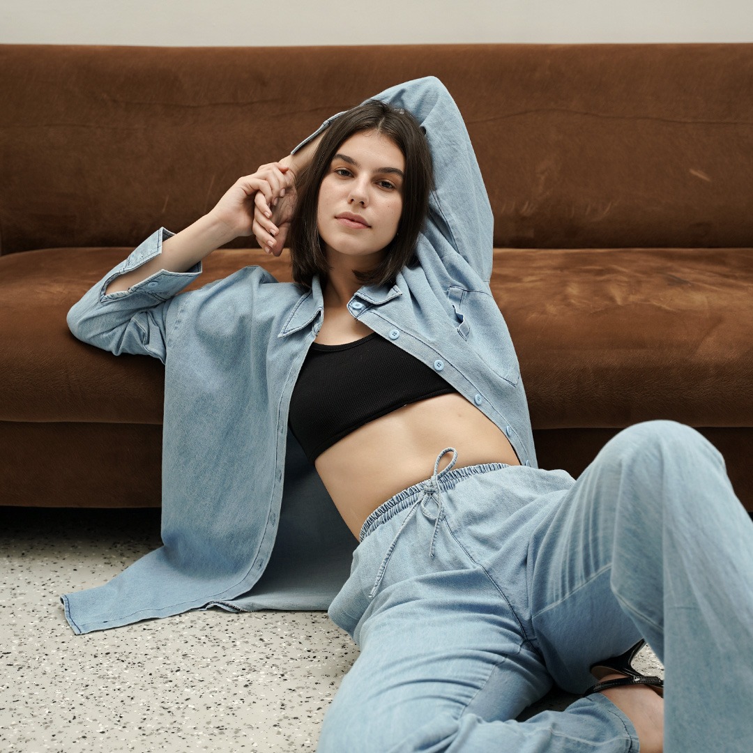 [Tutuloph] Avery Shirt | Denim Top Jeans - Denim Collection | Atasan Denim Casual Fashion Normal Bigsize