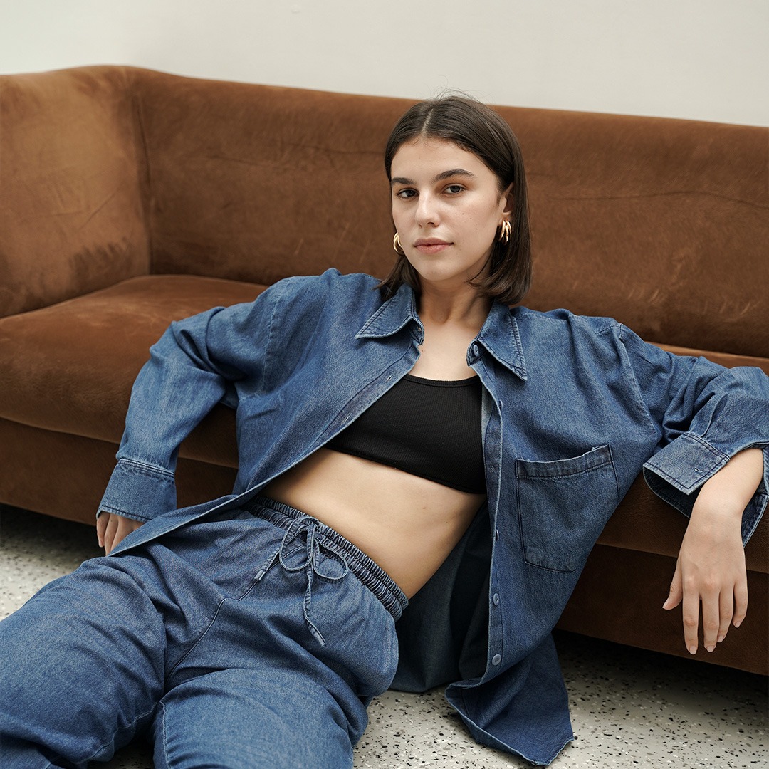 [Tutuloph] Avery Shirt | Denim Top Jeans - Denim Collection | Atasan Denim Casual Fashion Normal Bigsize