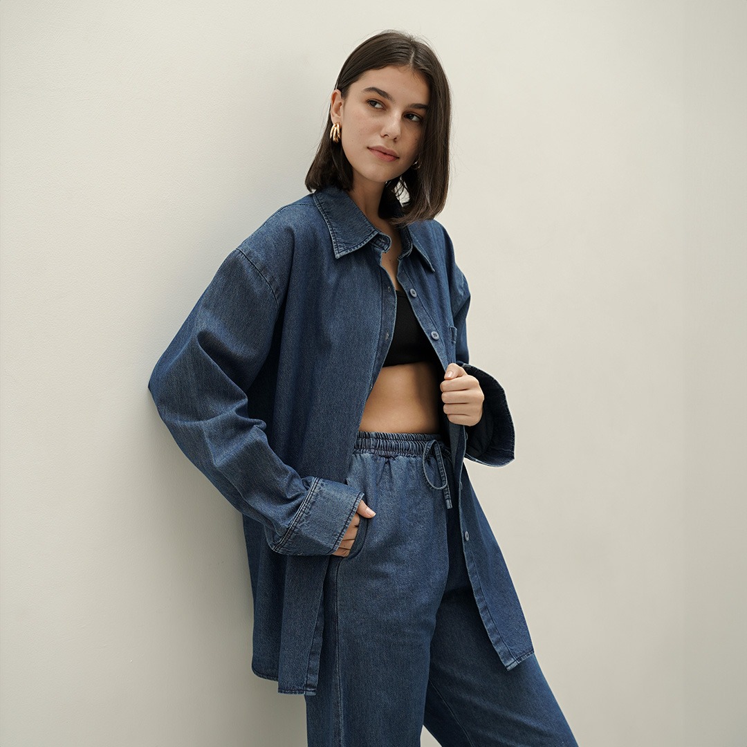 [Tutuloph] Avery Shirt | Denim Top Jeans - Denim Collection | Atasan Denim Casual Fashion Normal Bigsize