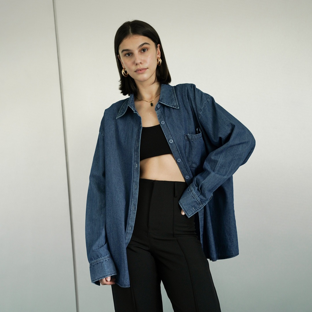 [Tutuloph] Avery Shirt | Denim Top Jeans - Denim Collection | Atasan Denim Casual Fashion Normal Bigsize