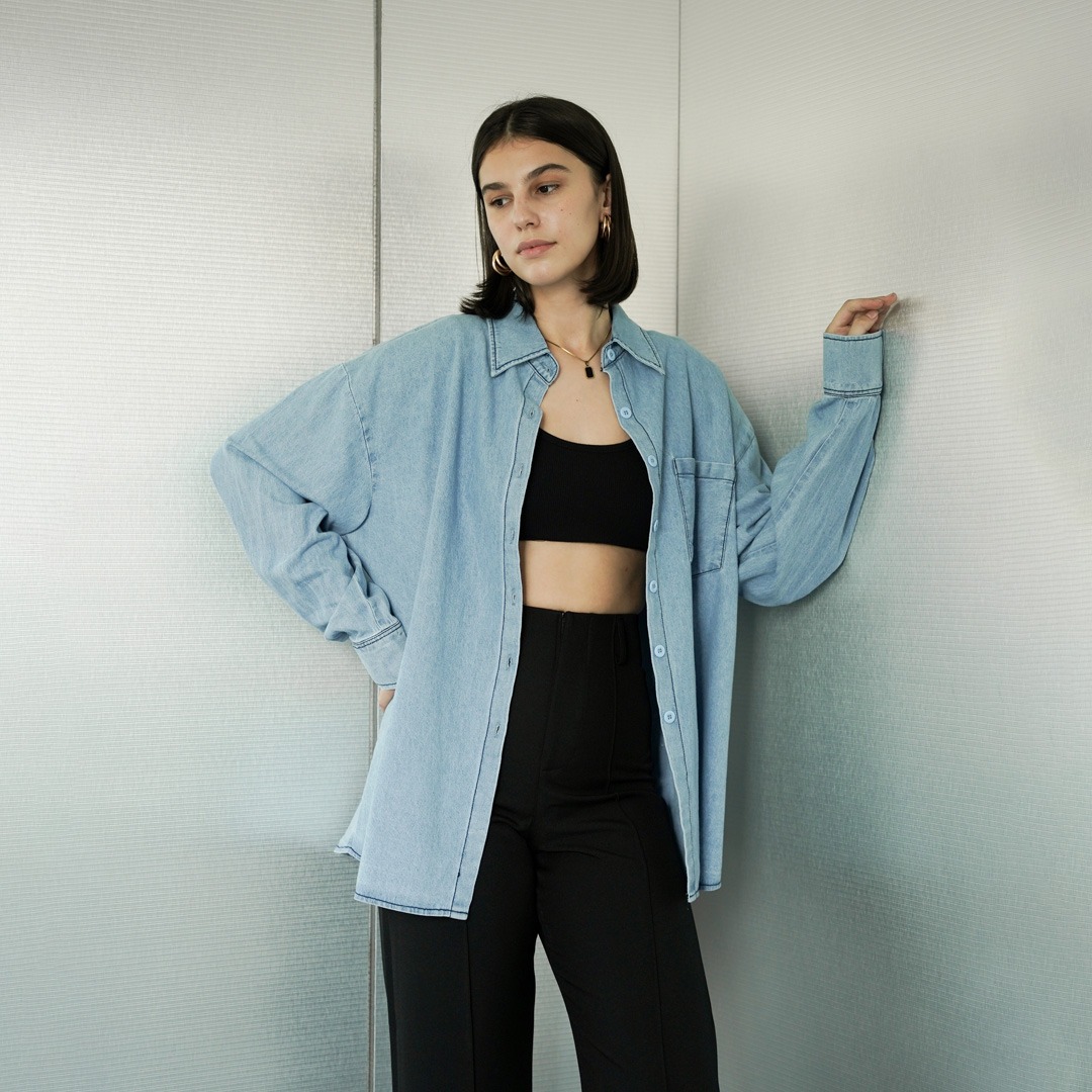 [Tutuloph] Avery Shirt | Denim Top Jeans - Denim Collection | Atasan Denim Casual Fashion Normal Bigsize