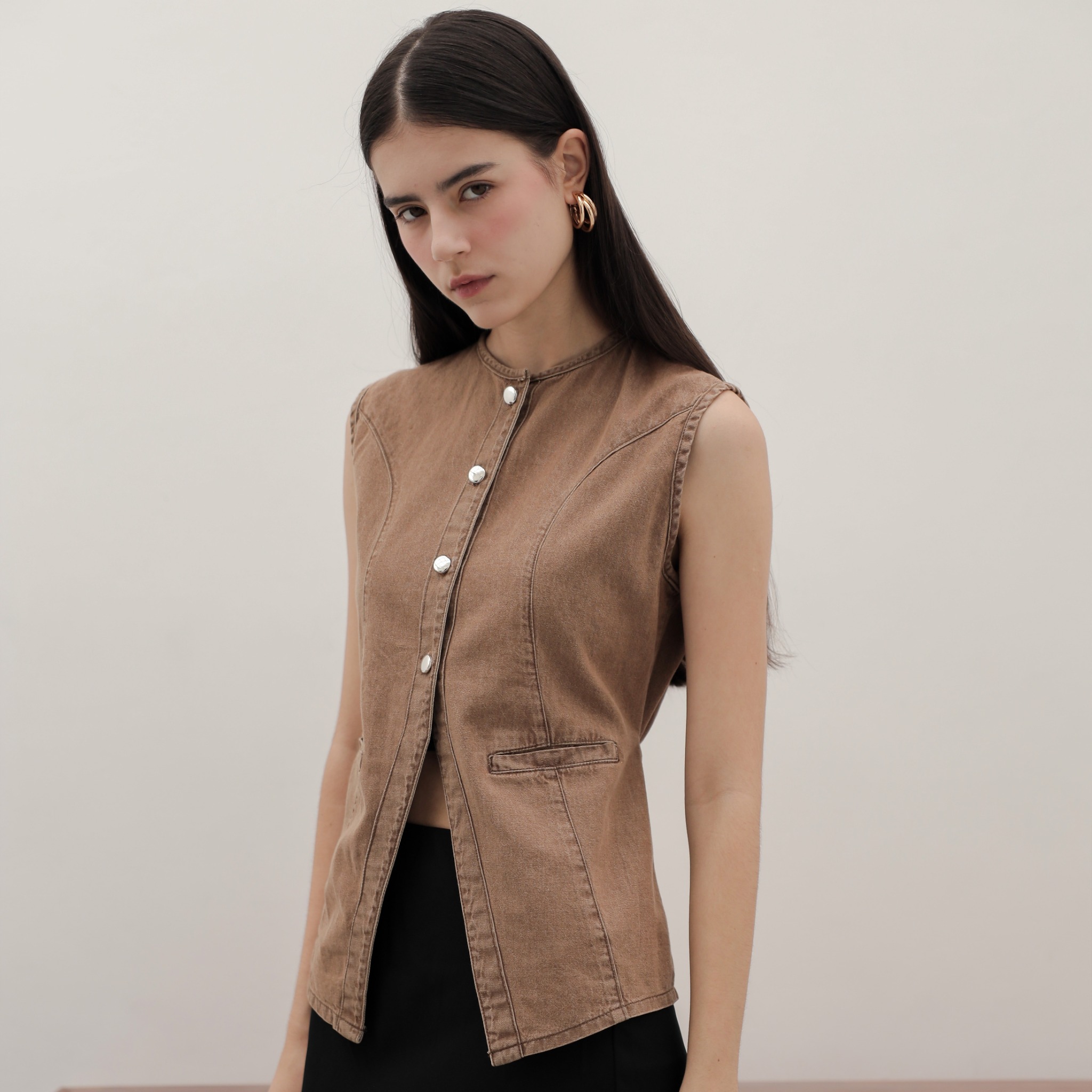 [Tutuloph] River Vest | Atasan Denim Vest Outer Top | Denim Top Jeans - Denim Collection | Atasan Kemeja Kancing Denim All size Normal Big size Premium 