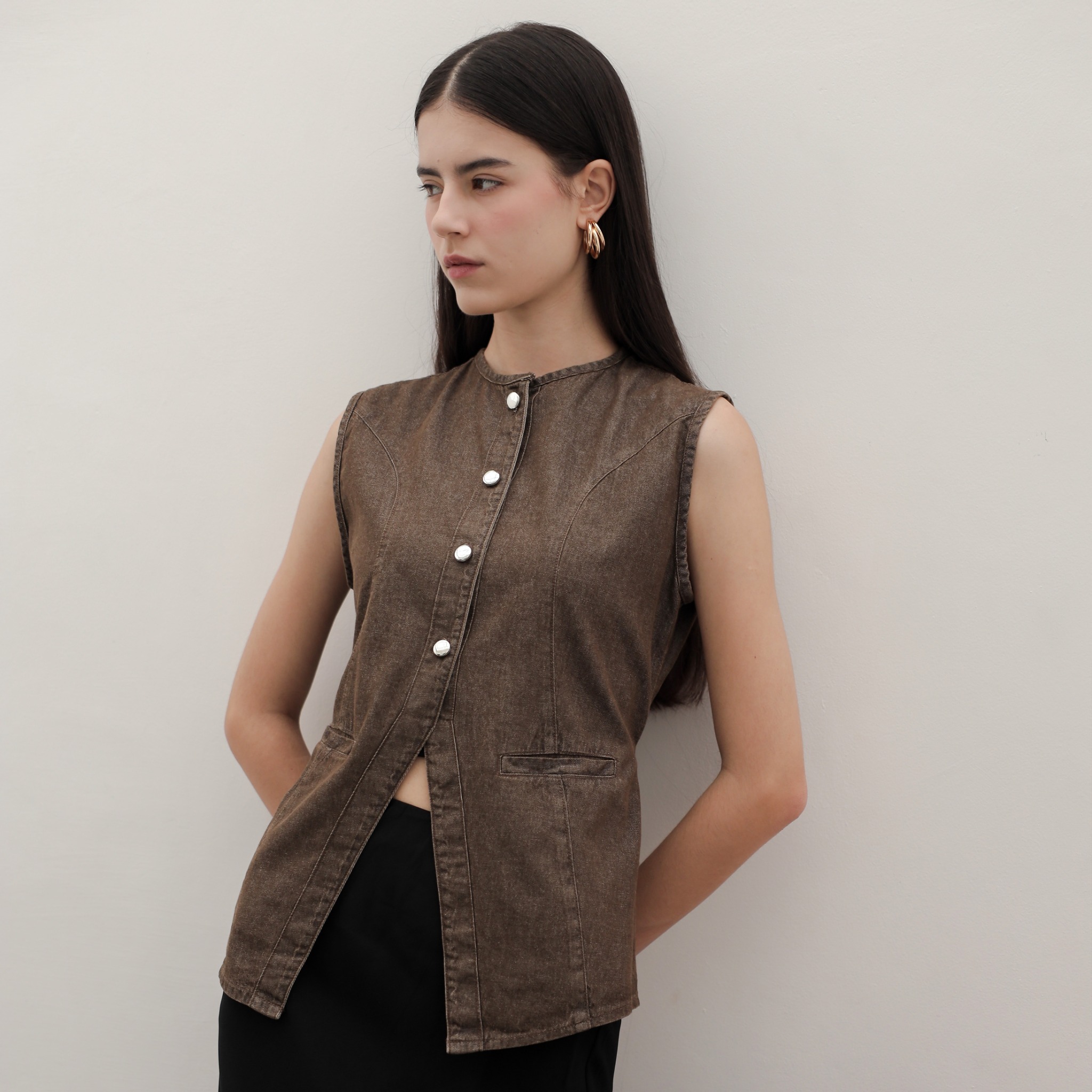 [Tutuloph] River Vest | Atasan Denim Vest Outer Top | Denim Top Jeans - Denim Collection | Atasan Kemeja Kancing Denim All size Normal Big size Premium 