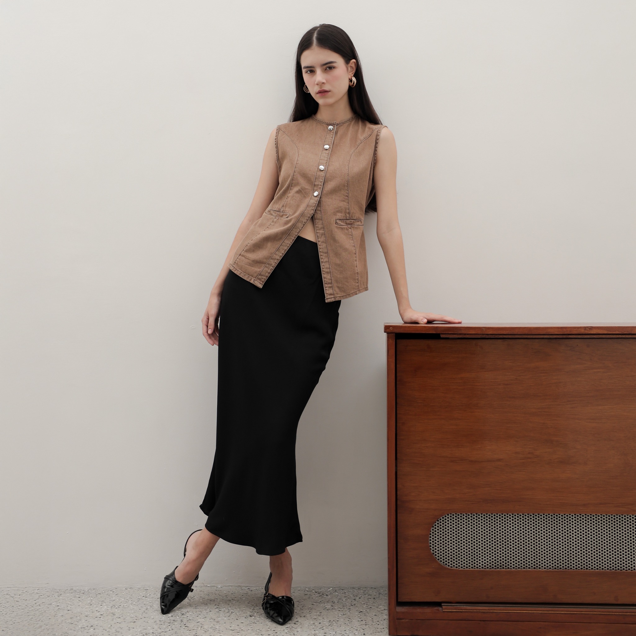 [Tutuloph] River Vest | Atasan Denim Vest Outer Top | Denim Top Jeans - Denim Collection | Atasan Kemeja Kancing Denim All size Normal Big size Premium 
