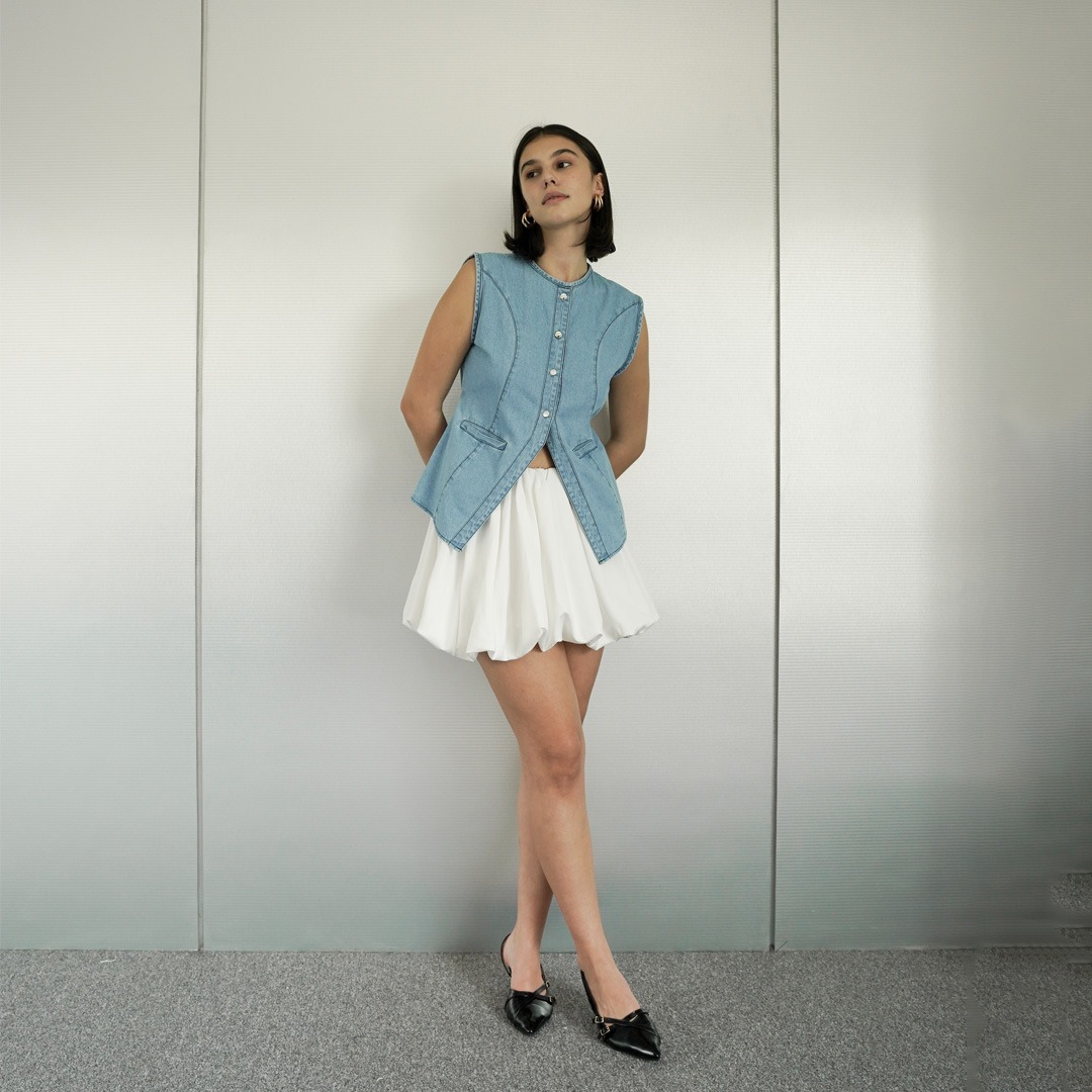 [Tutuloph] River Vest | Atasan Denim Vest Outer Top | Denim Top Jeans - Denim Collection | Atasan Kemeja Kancing Denim All size Normal Big size Premium 