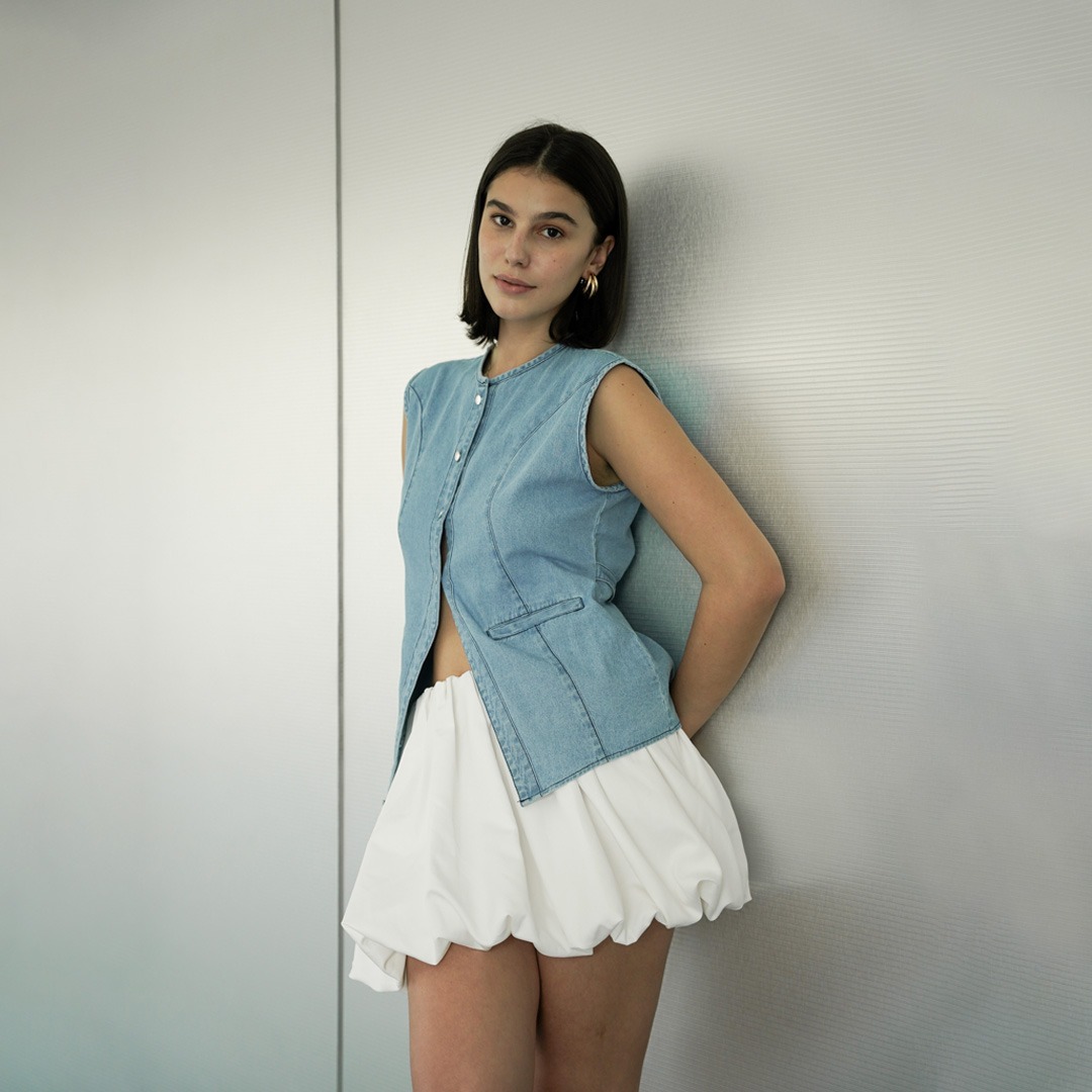 [Tutuloph] River Vest | Atasan Denim Vest Outer Top | Denim Top Jeans - Denim Collection | Atasan Kemeja Kancing Denim All size Normal Big size Premium 