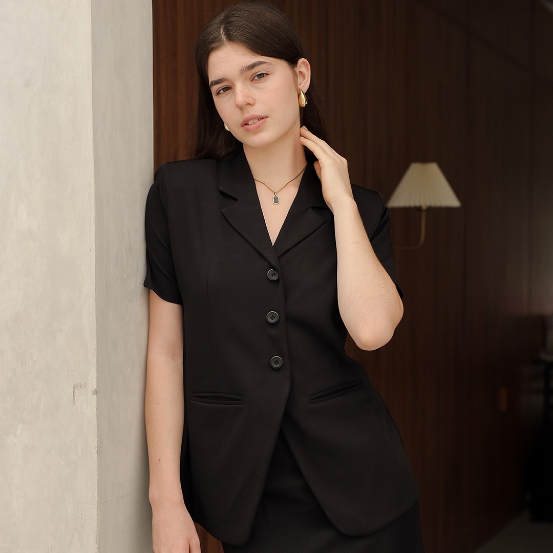 [Tutuloph] Bora Blazer [Short Sleeve] | Blazer Wanita Lengan Pendek | Outer Wanita Casual Formal Kerja Stylish