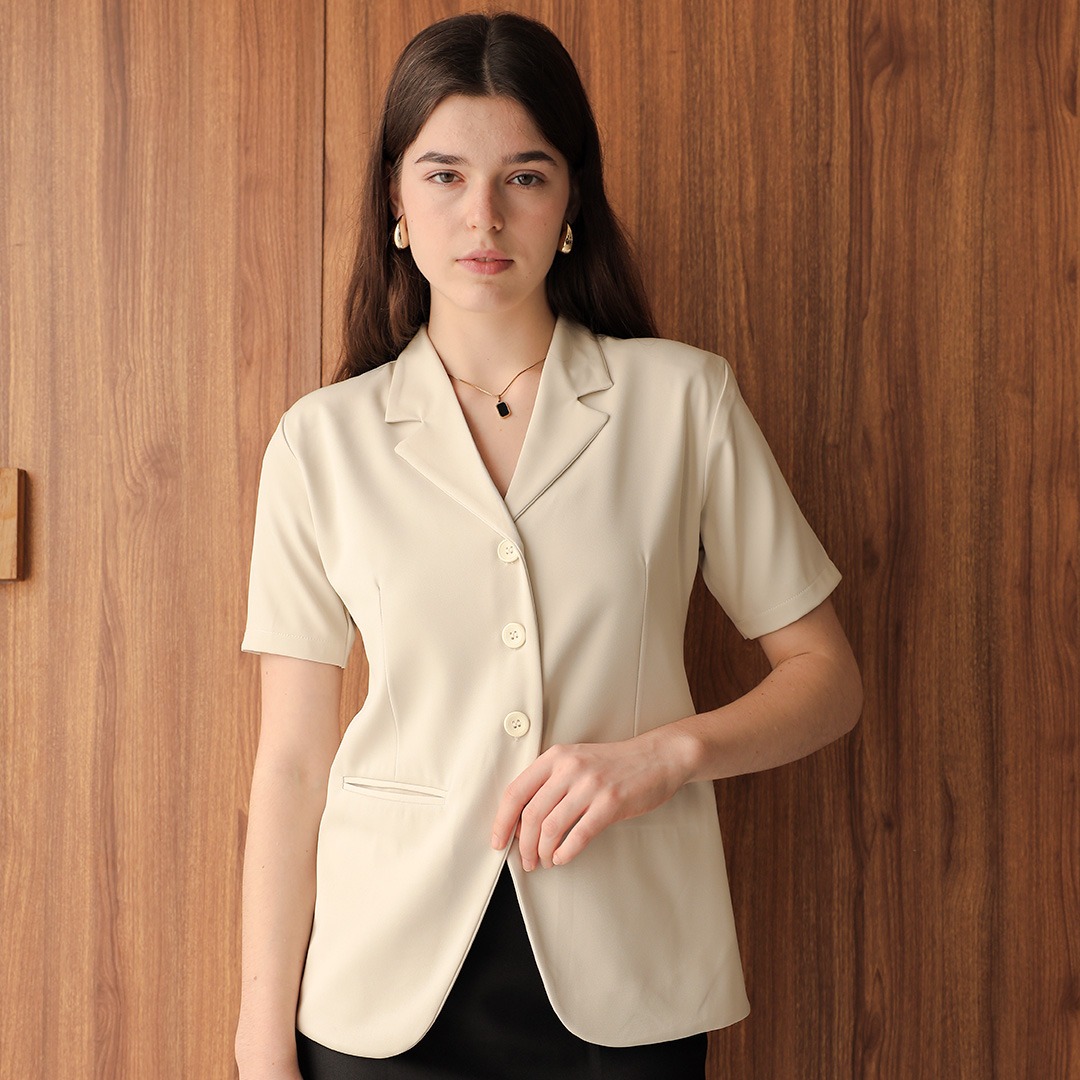[Tutuloph] Bora Blazer [Short Sleeve] | Blazer Wanita Lengan Pendek | Outer Wanita Casual Formal Kerja Stylish