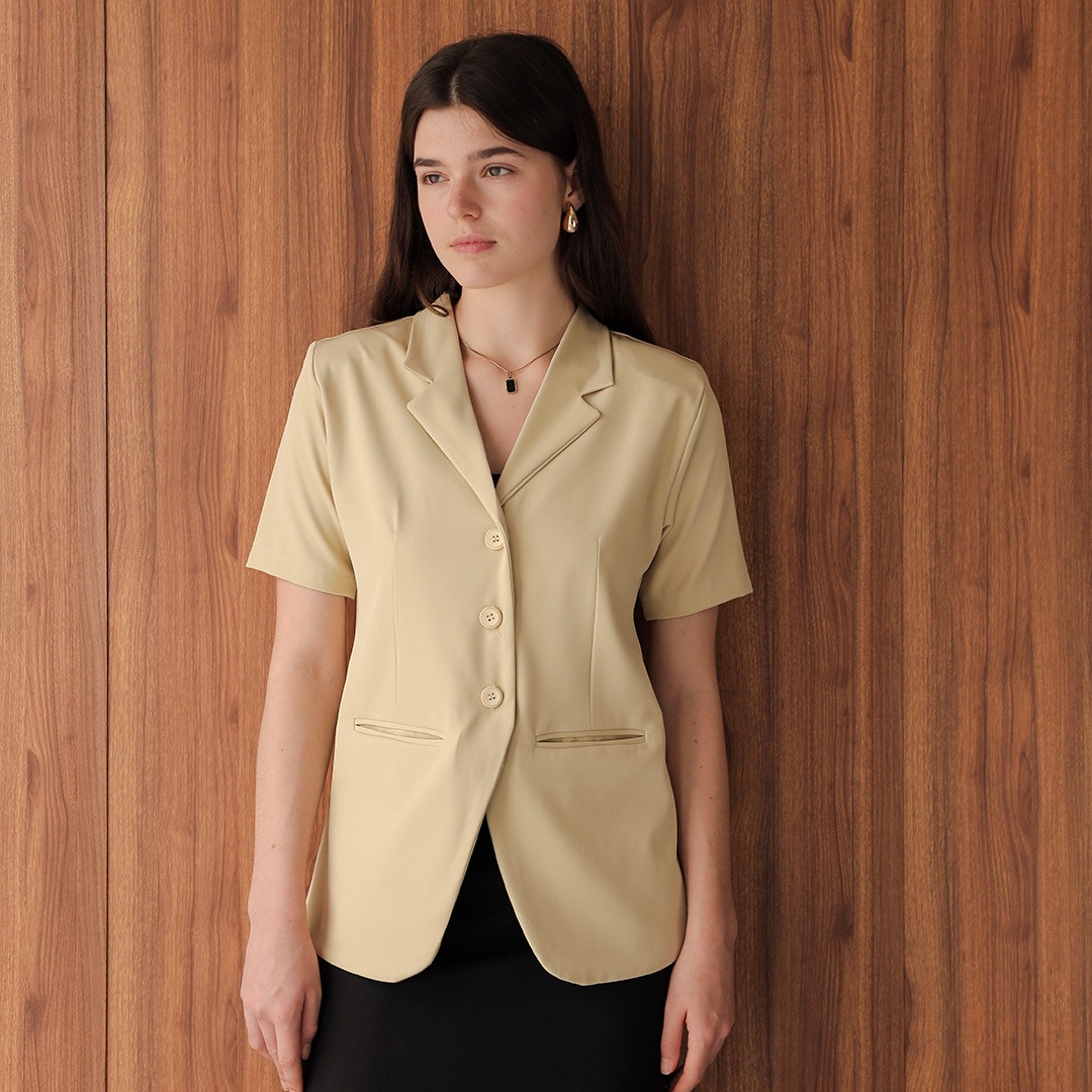 [Tutuloph] Bora Blazer [Short Sleeve] | Blazer Wanita Lengan Pendek | Outer Wanita Casual Formal Kerja Stylish