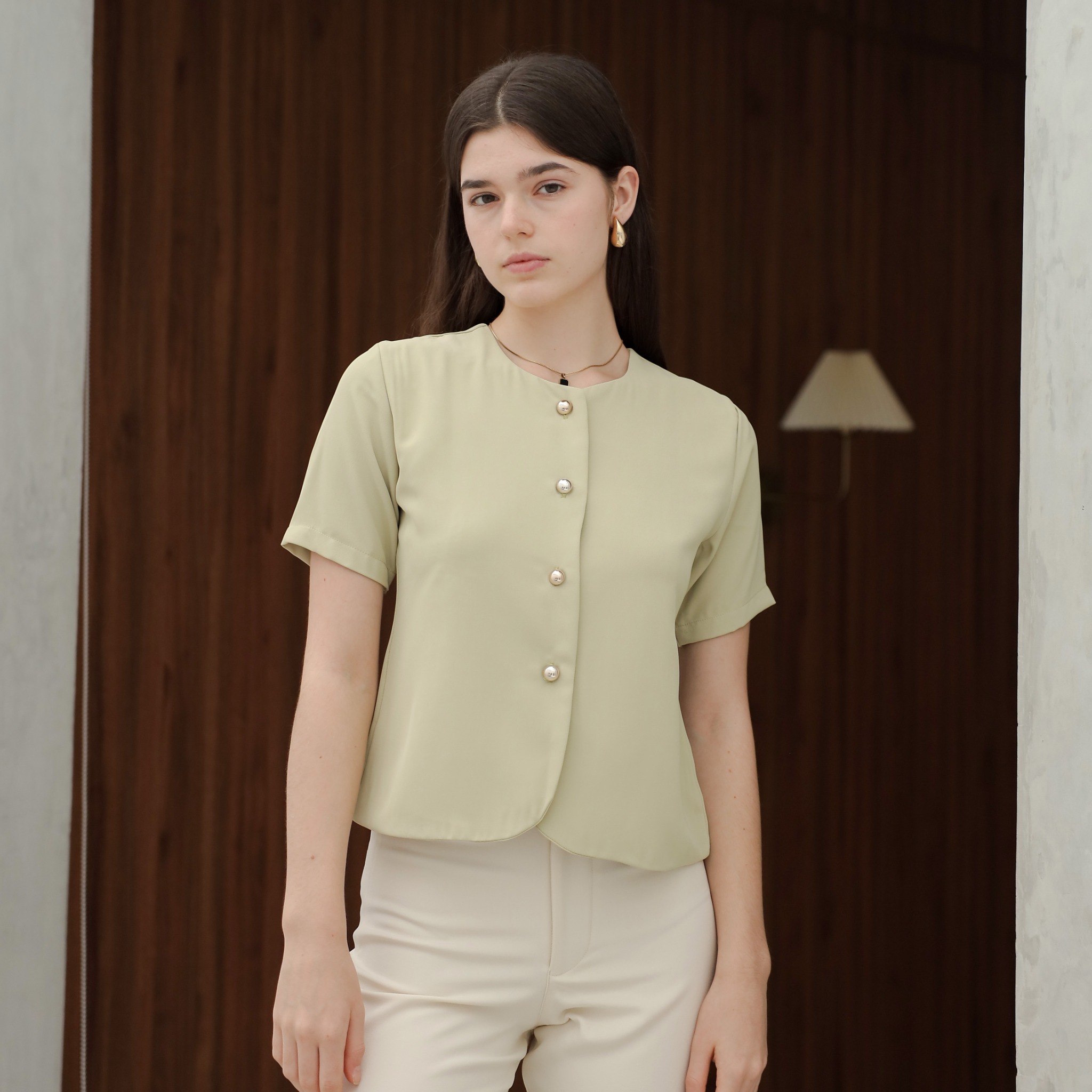 [Tutuloph] Sena Blouse [Short Sleeve] | Blazer Lengan Pendek |  Blouse Wanita Casual Formal Look | Outerwear Ringan Elegan & Stylish