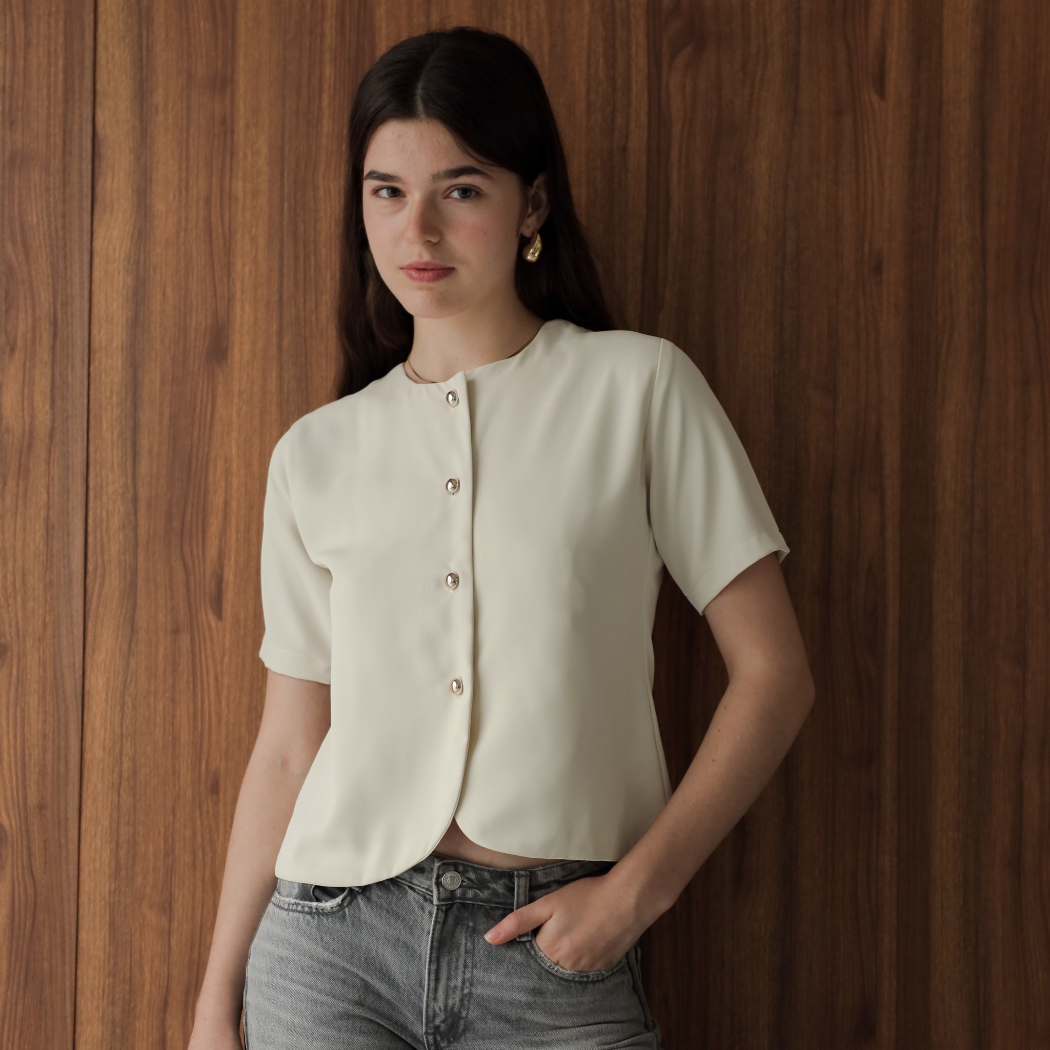 [Tutuloph] Sena Blouse [Short Sleeve] | Blazer Lengan Pendek |  Blouse Wanita Casual Formal Look | Outerwear Ringan Elegan & Stylish