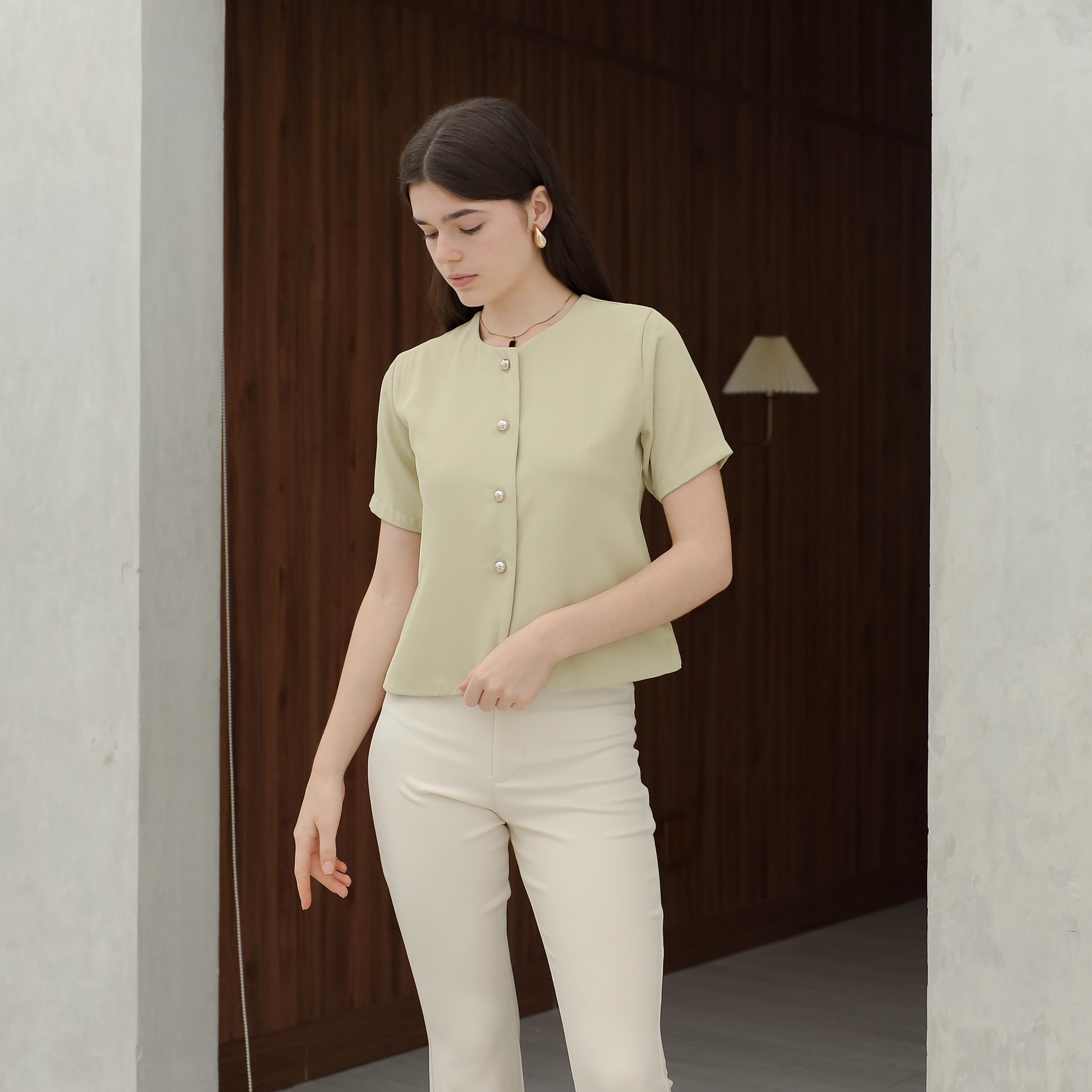[Tutuloph] Sena Blouse [Short Sleeve] | Blazer Lengan Pendek |  Blouse Wanita Casual Formal Look | Outerwear Ringan Elegan & Stylish