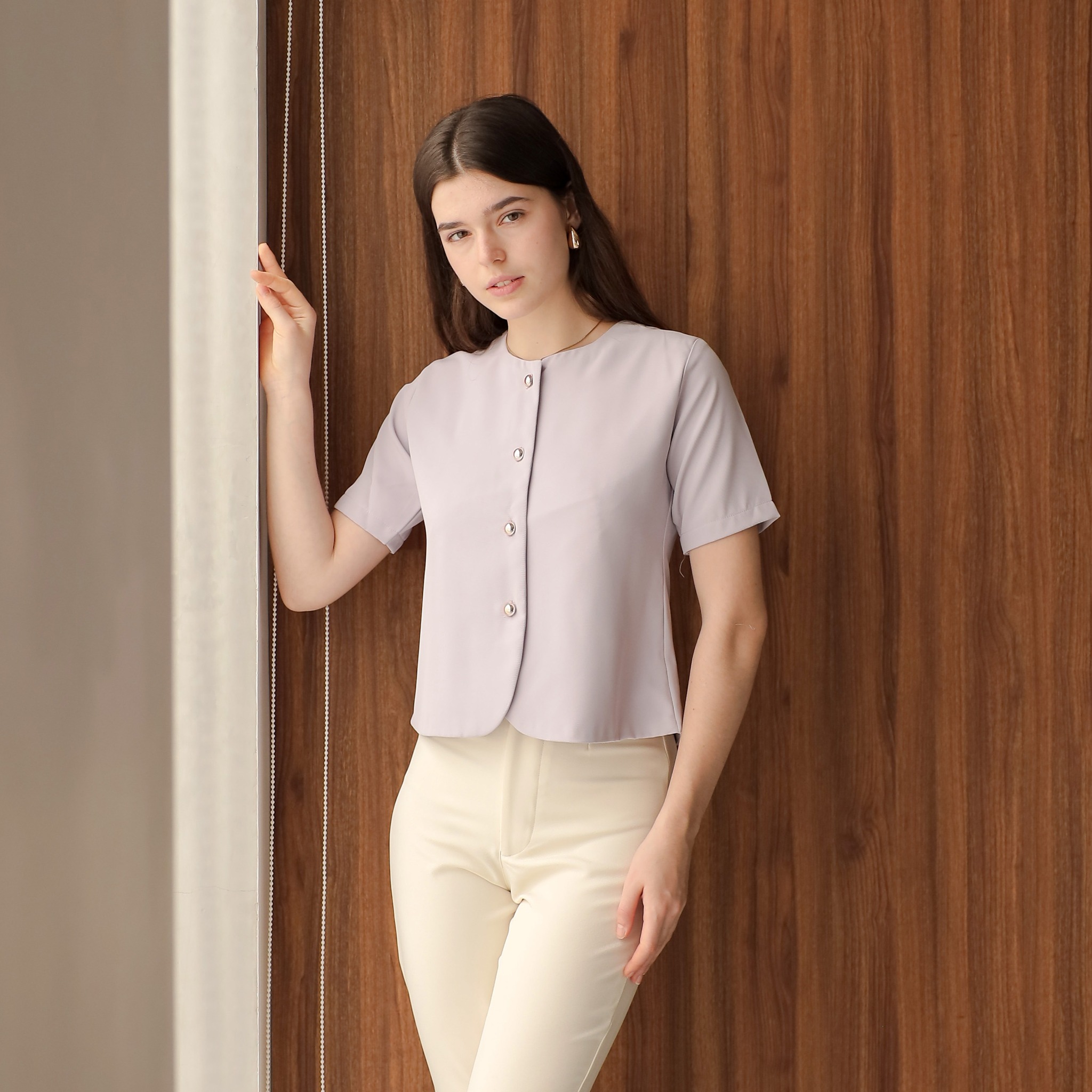[Tutuloph] Sena Blouse [Short Sleeve] | Blazer Lengan Pendek |  Blouse Wanita Casual Formal Look | Outerwear Ringan Elegan & Stylish