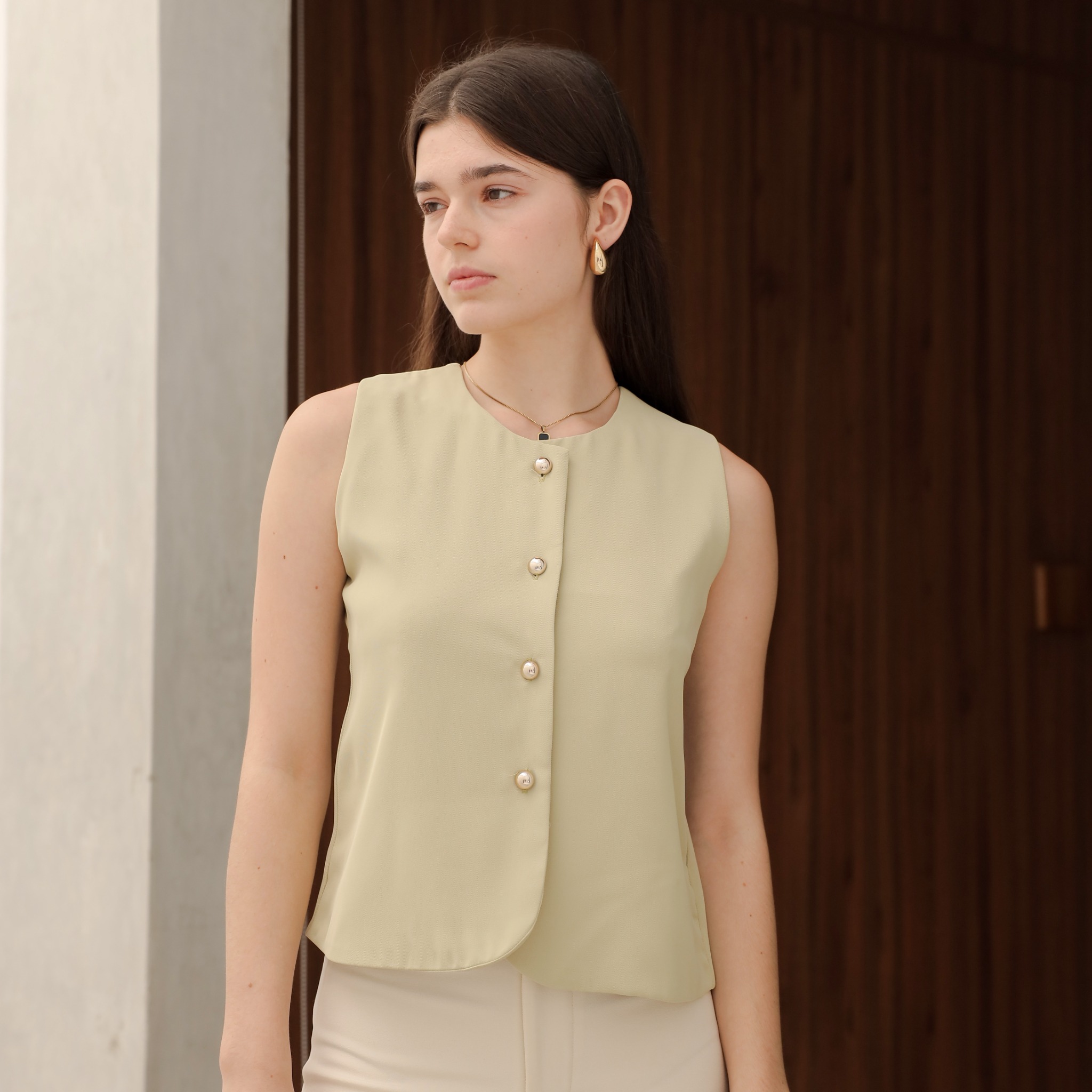 [Tutuloph] Hanni Tank Top [Sleeveless] | Blouse Tank Wanita Casual Formal Look | Atasan Wanita Casual Formal Elegan & Stylish
