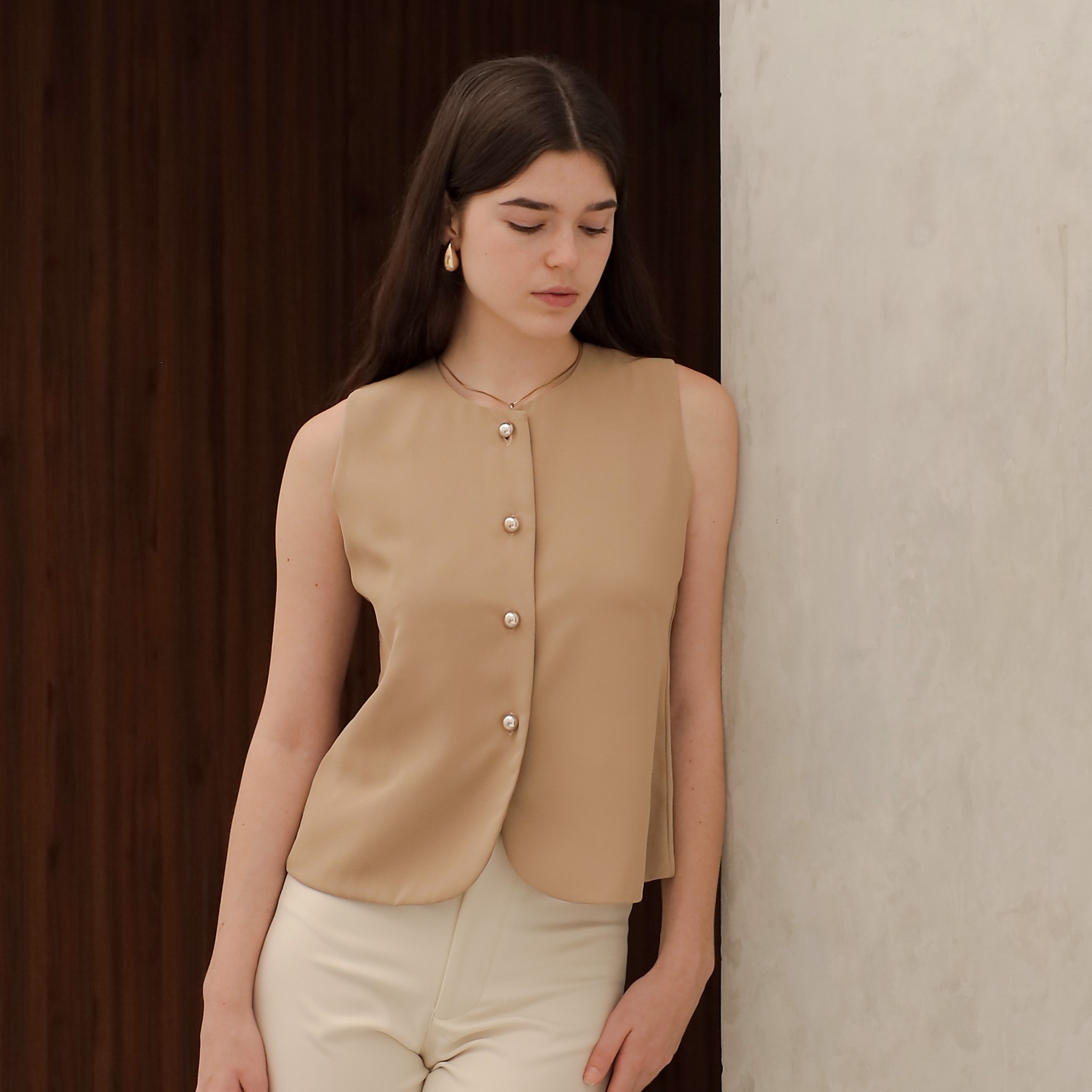 [Tutuloph] Hanni Tank Top [Sleeveless] | Blouse Tank Wanita Casual Formal Look | Atasan Wanita Casual Formal Elegan & Stylish